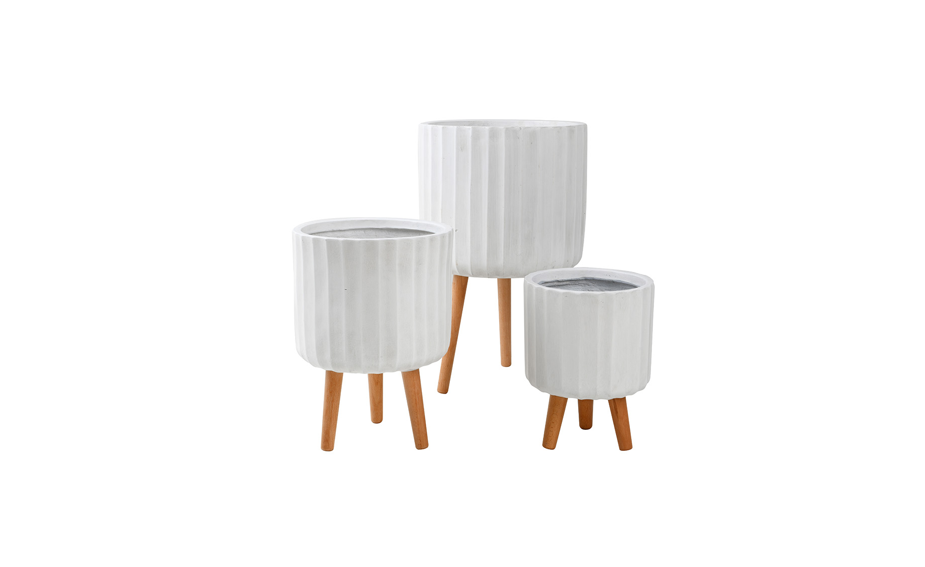 Saksija LT14602t rib/legs 23.5x23.5x32cm white