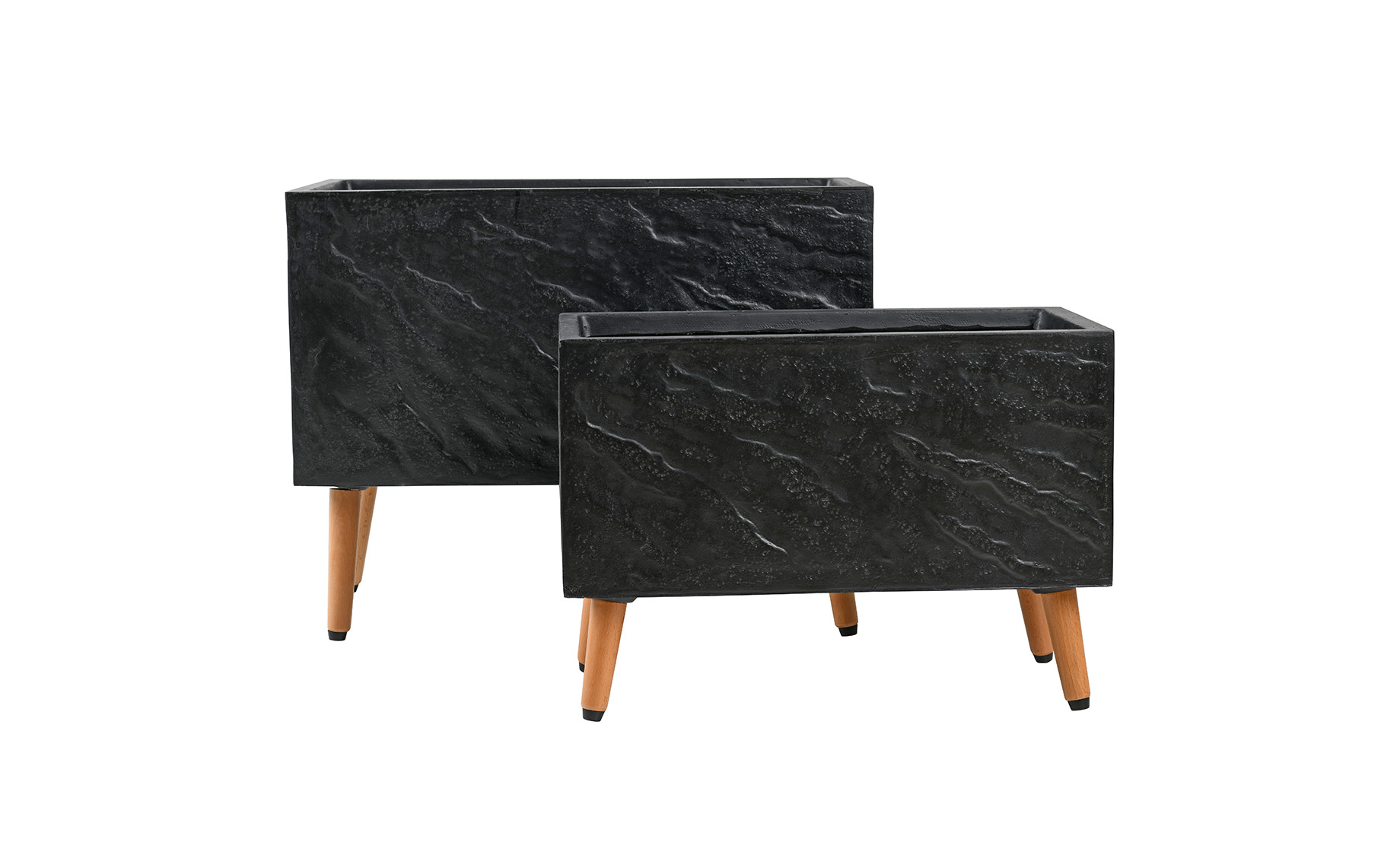 Saksija LT23688t stone/legs 60x30x47cm black