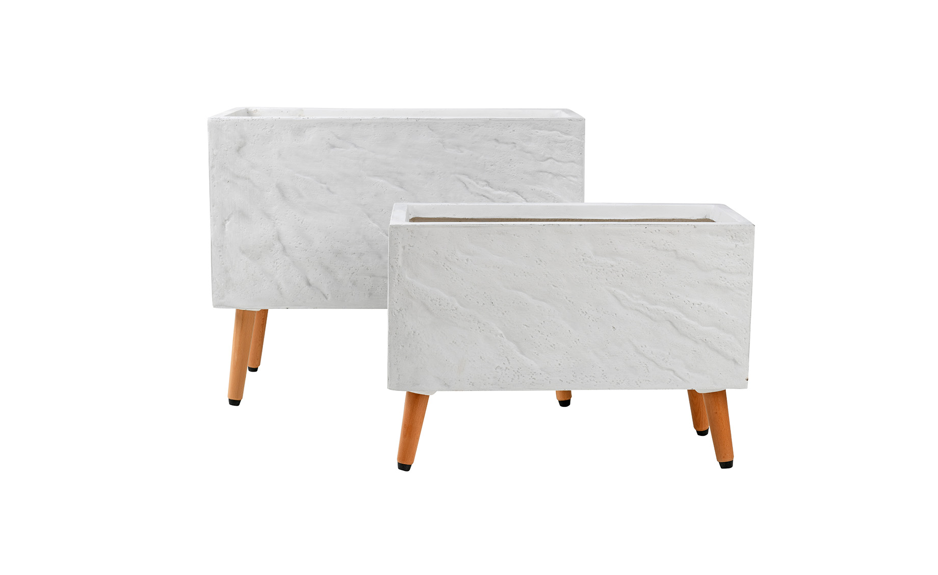 Saksija LT23688t stone/legs 60x30x47cm white