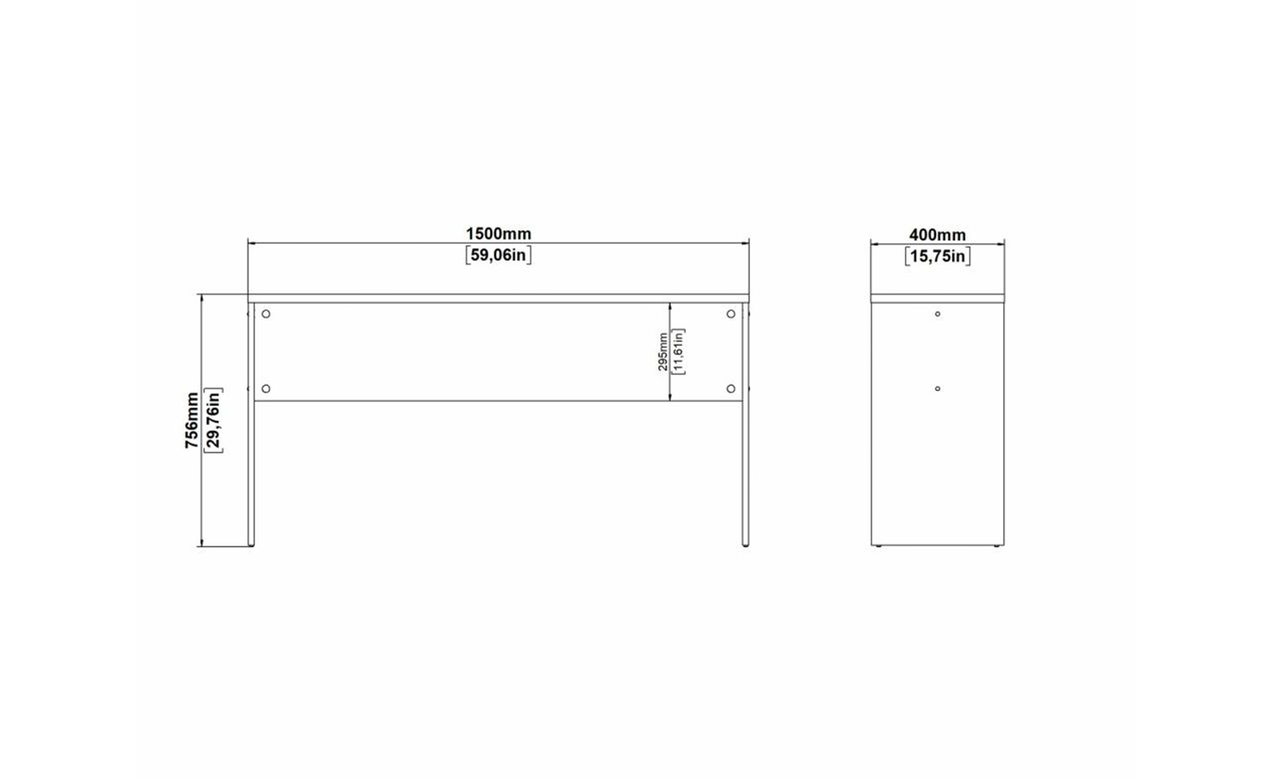 Sign proširenje stola 150x40x75,6 siva