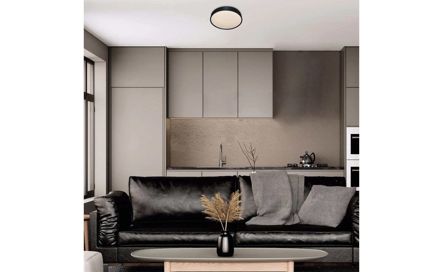 Kupatilska plafonjera Larcia LED crna