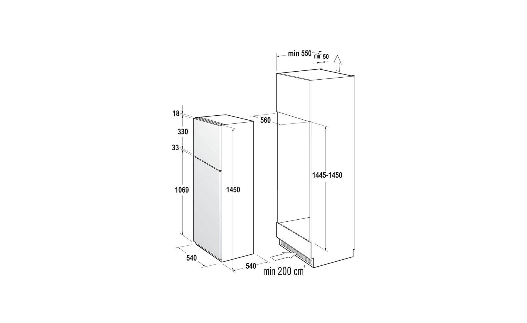 Gorenje RFI4152P1 ugradbeni hladnjak