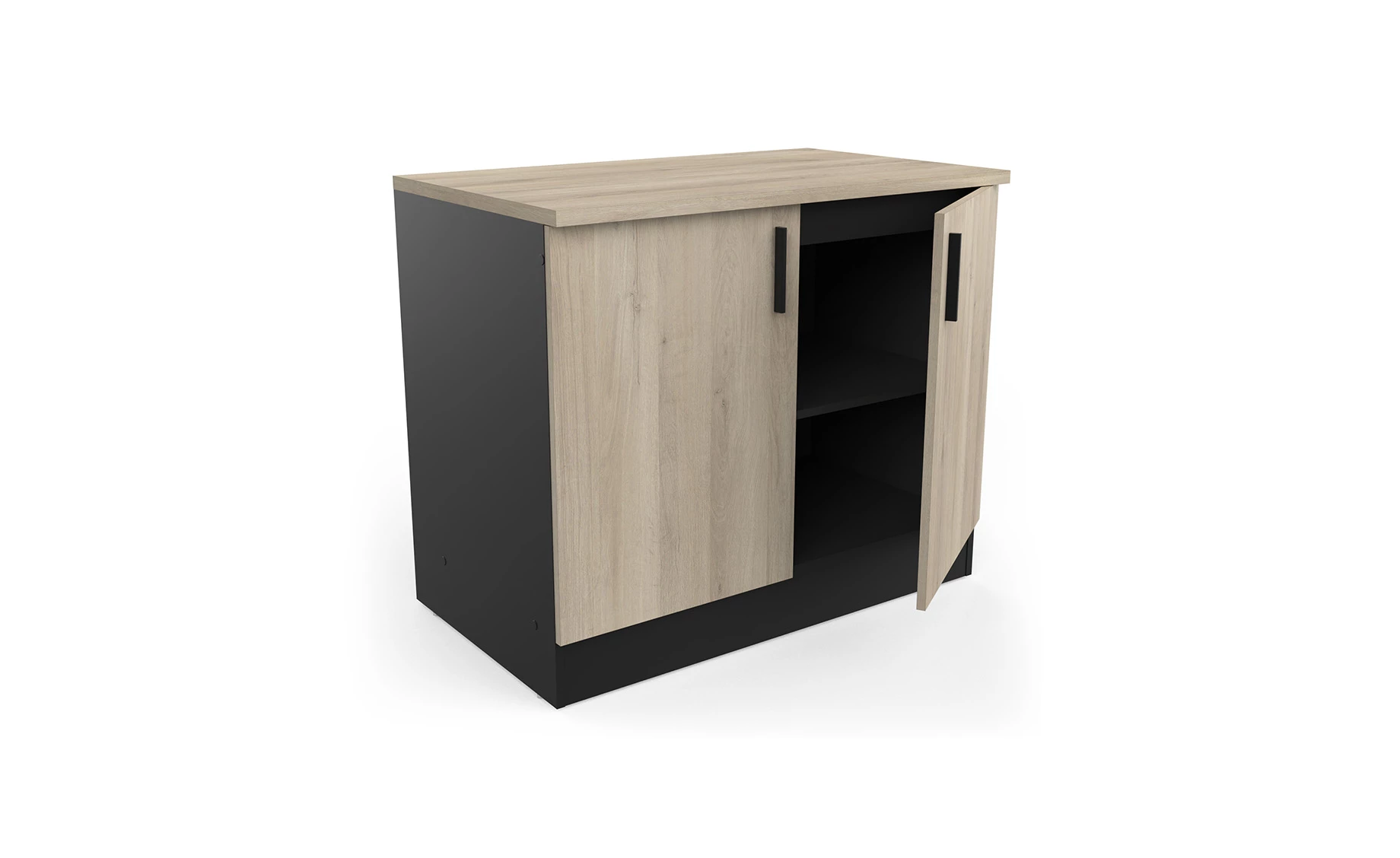 Origan baza 2 vrata 100x60x85cm crna/kronberg hrast