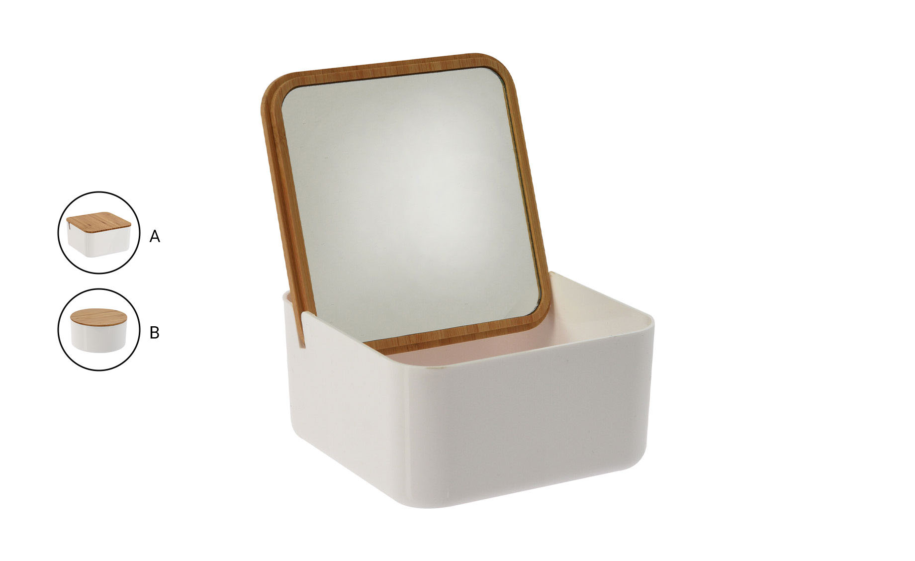 Organizator sa ogledalom Tara 13x6,8cm beli