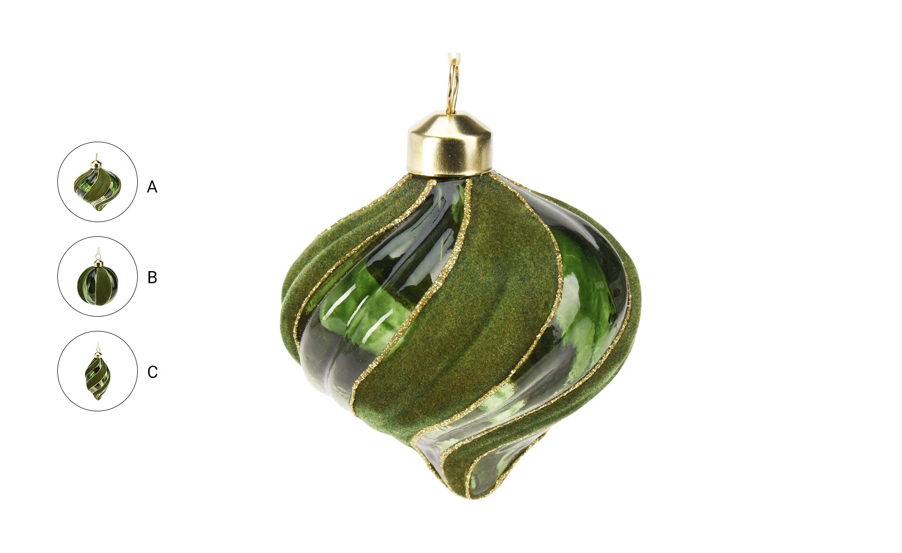 Viseća dekoracija Ornament 8cm više vrsta zelena