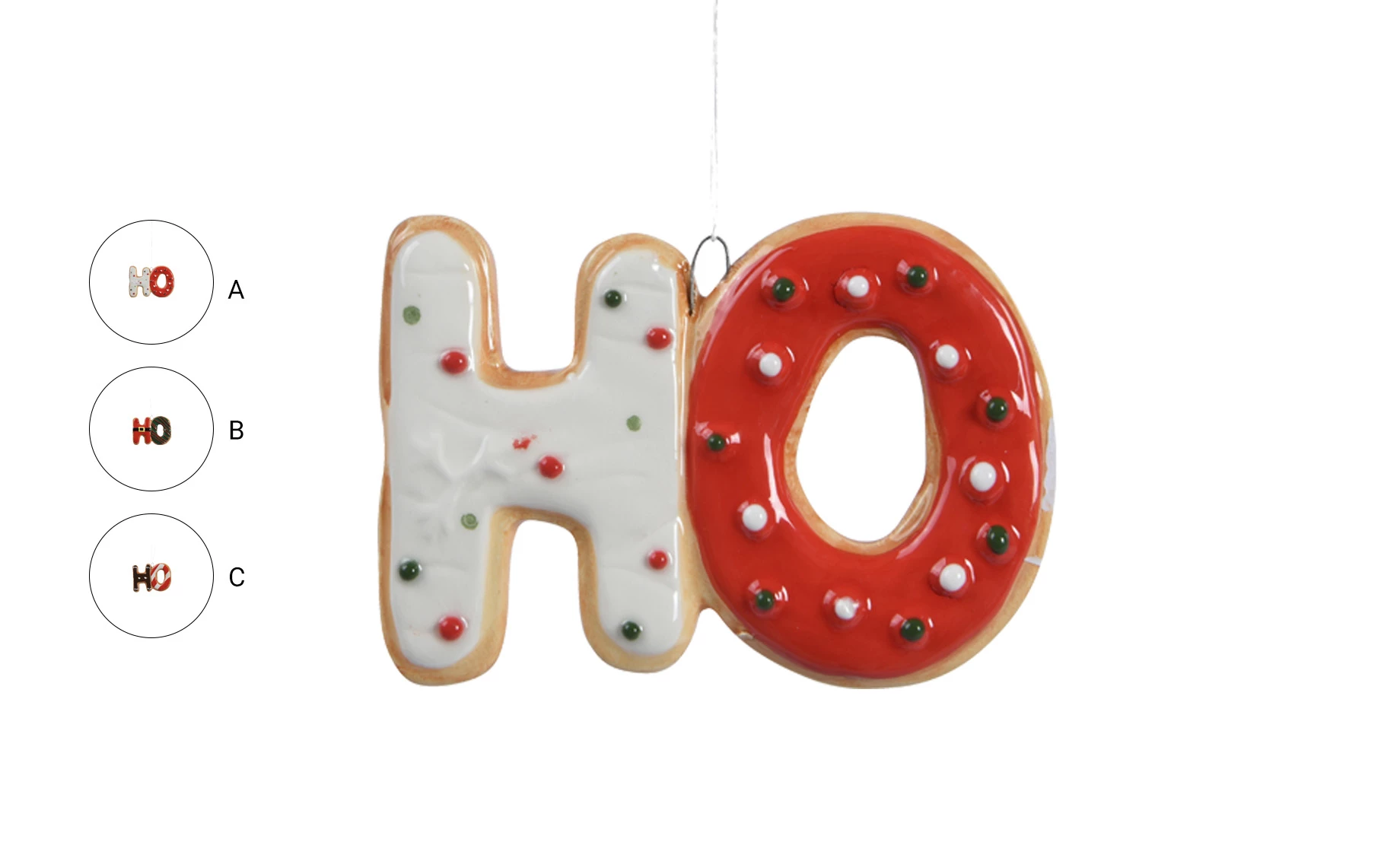 Viseća dekoracija ho ho ho 9cm više vrsta