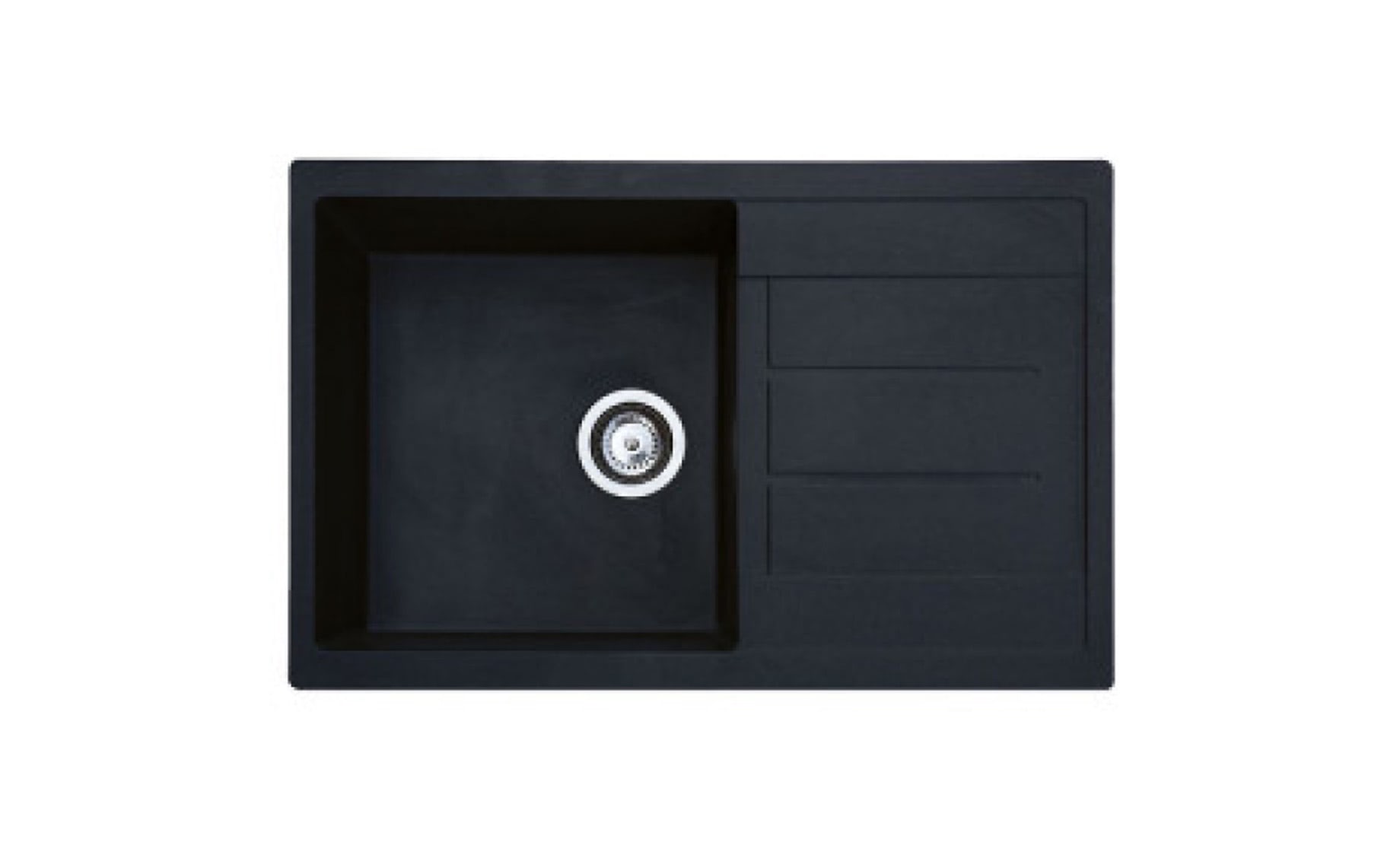 Metalac X Granit Atos sudoper 77x50 cm crni + sifon, reverzibilni