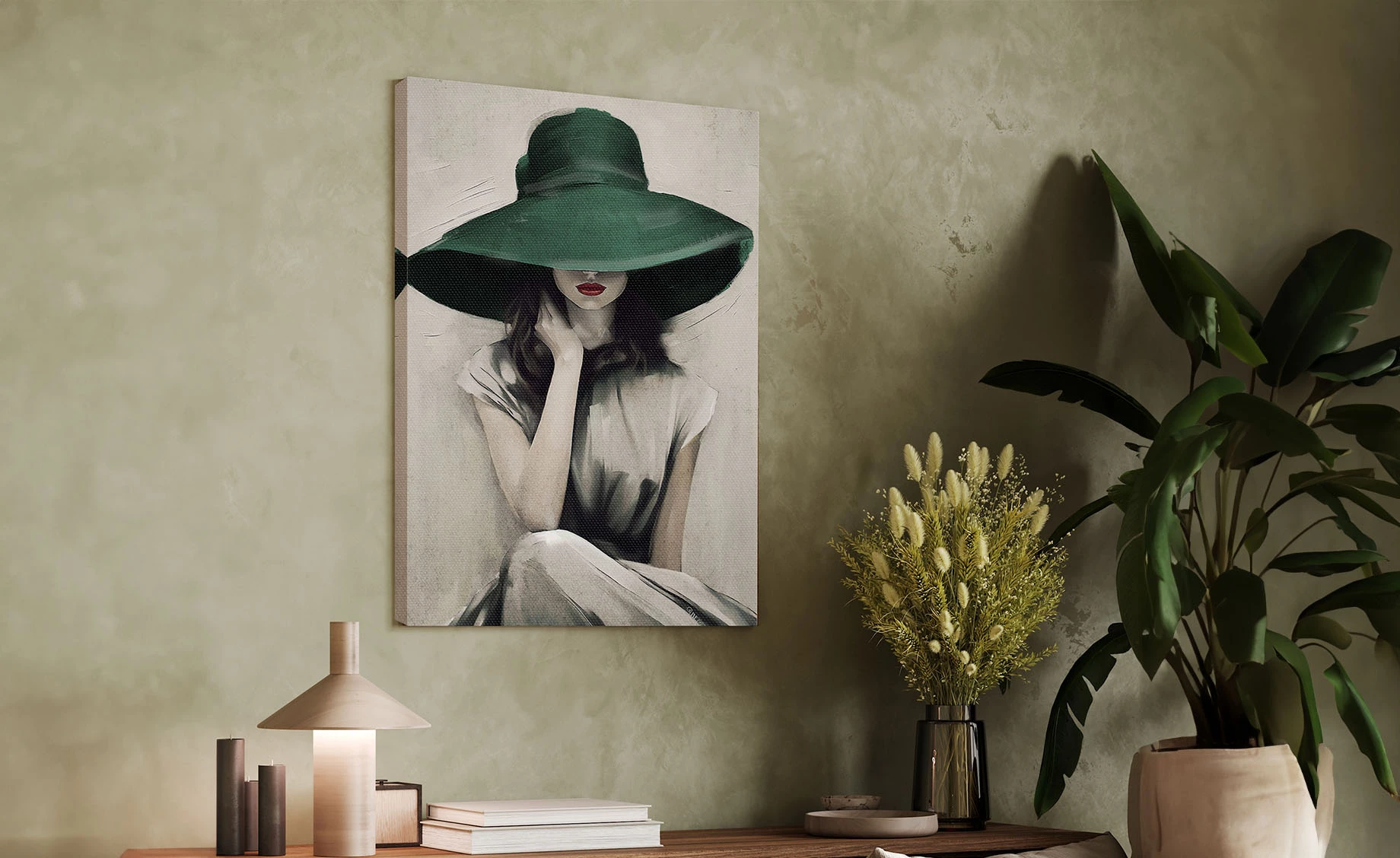 Slika Green Hat 70x100cm
