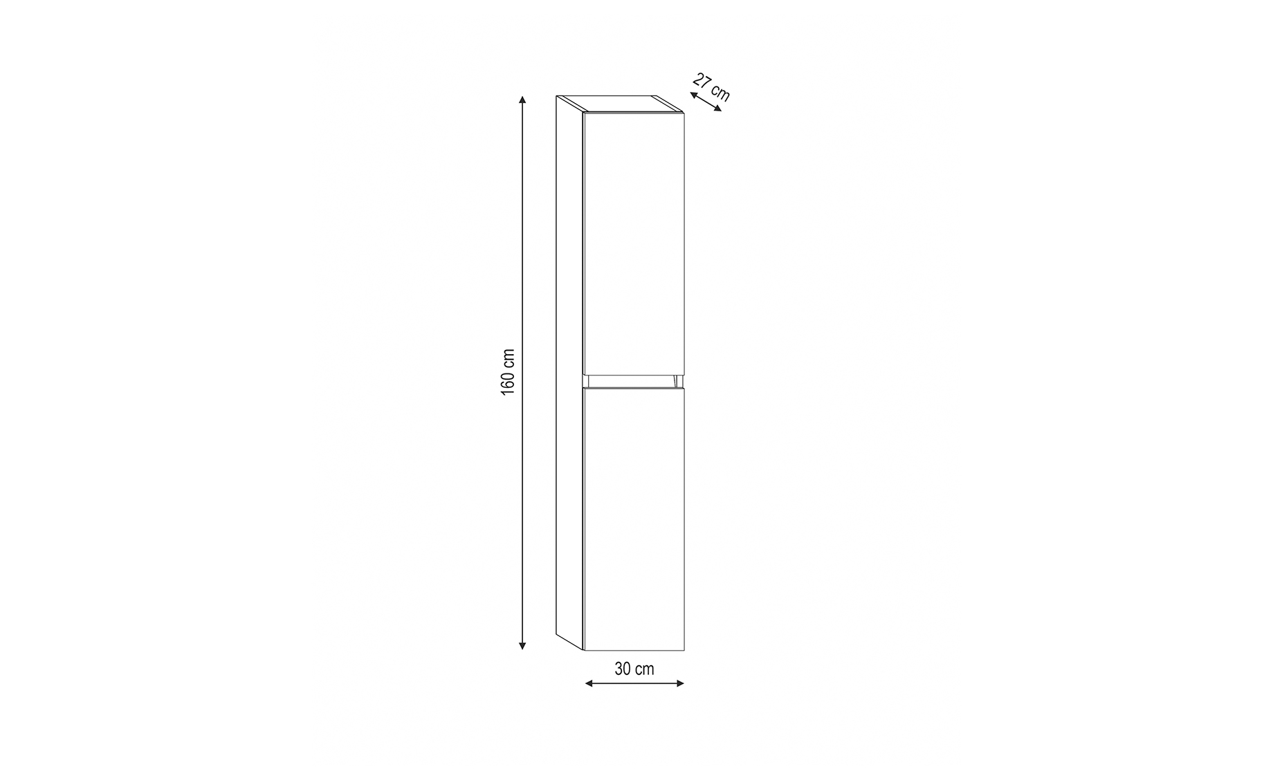 Kora viseći kupatilski ormar 2 vrata 30x27x160 cm zelena