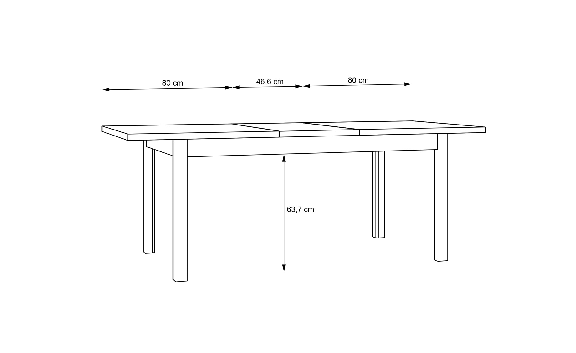 Jokkaz  sto 160(207)x90x77 cm hrast/crna