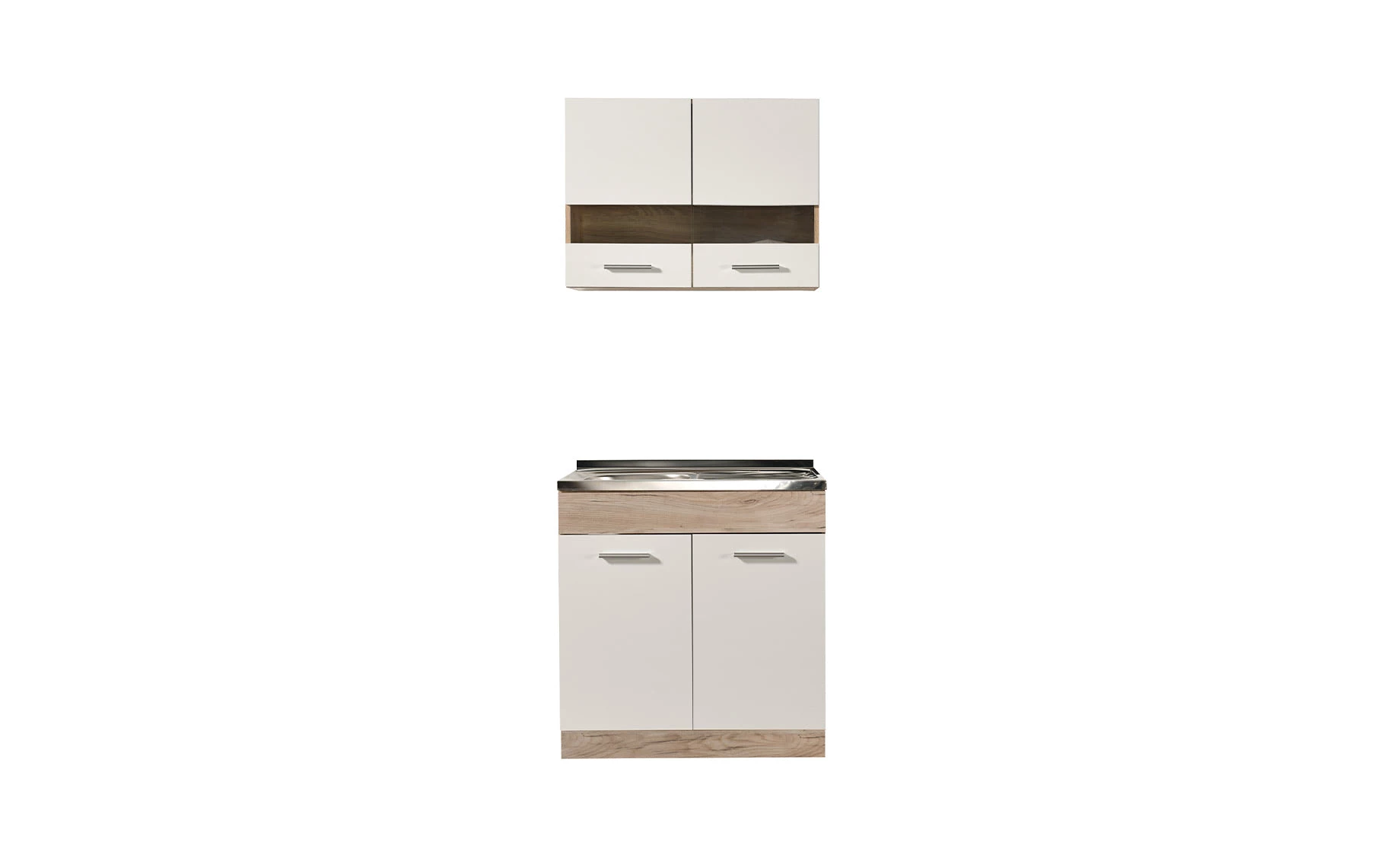 Dalila blok kuhinja 80X51,5X206,5 cm bijela sivi hrast