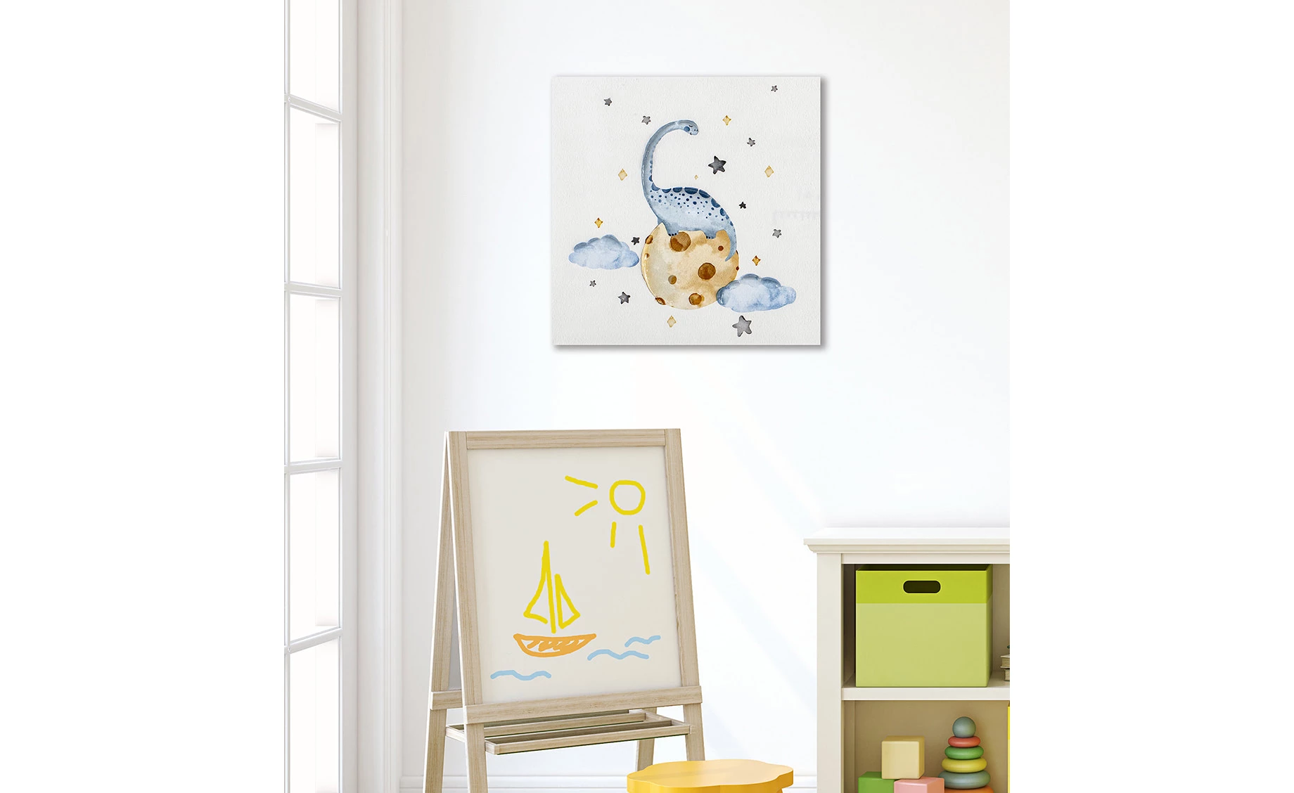 Slika Dino with moon 40x40cm