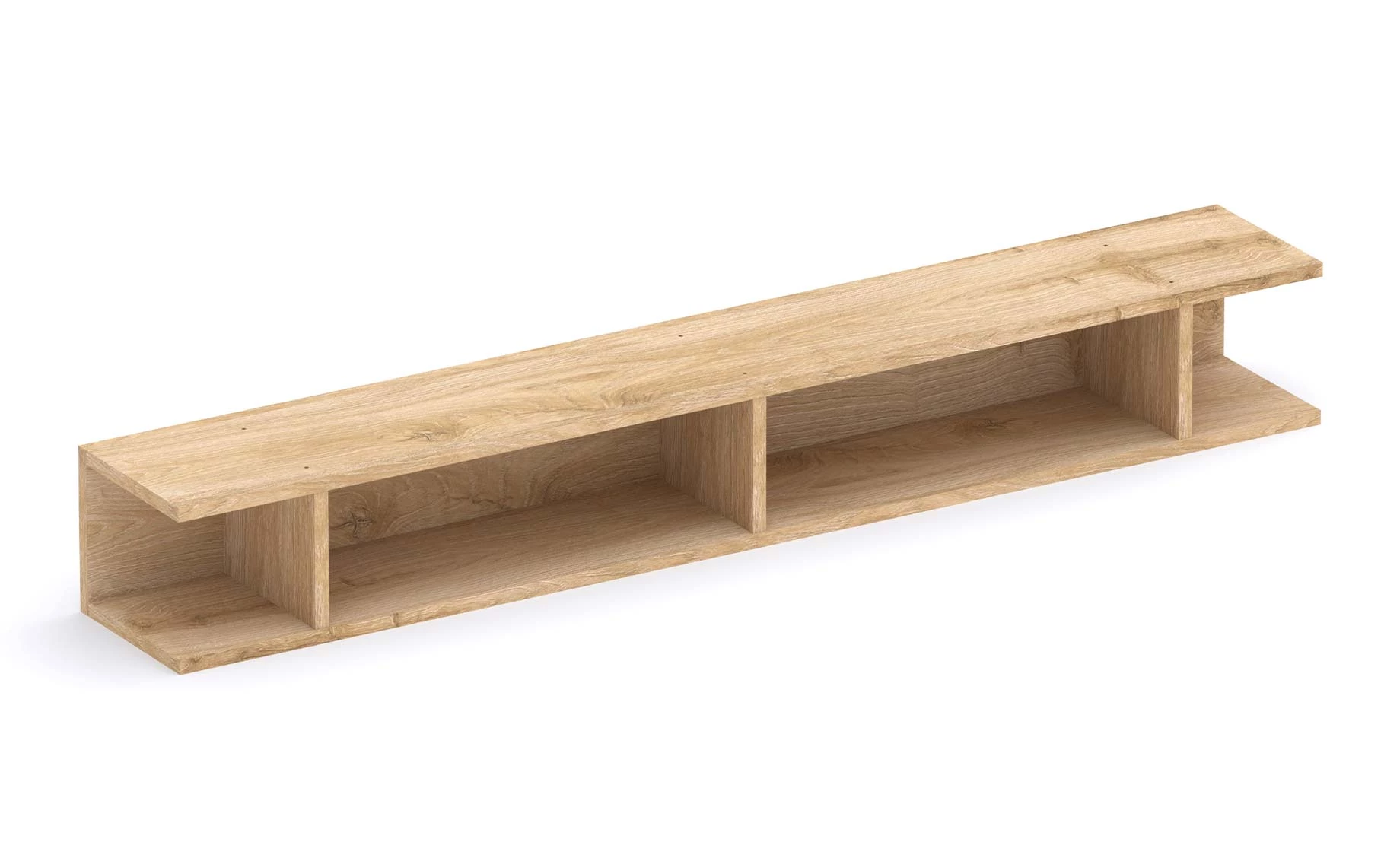 Monaco zidna polica 4 otvora 138x21x19 cm hrast