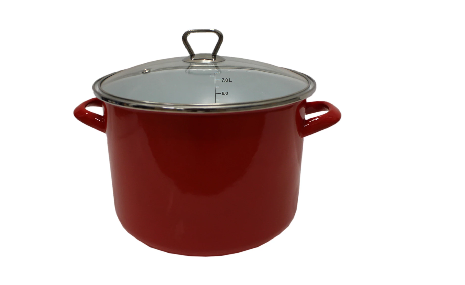 Lonac s poklopcem Emajl 24cm crveni