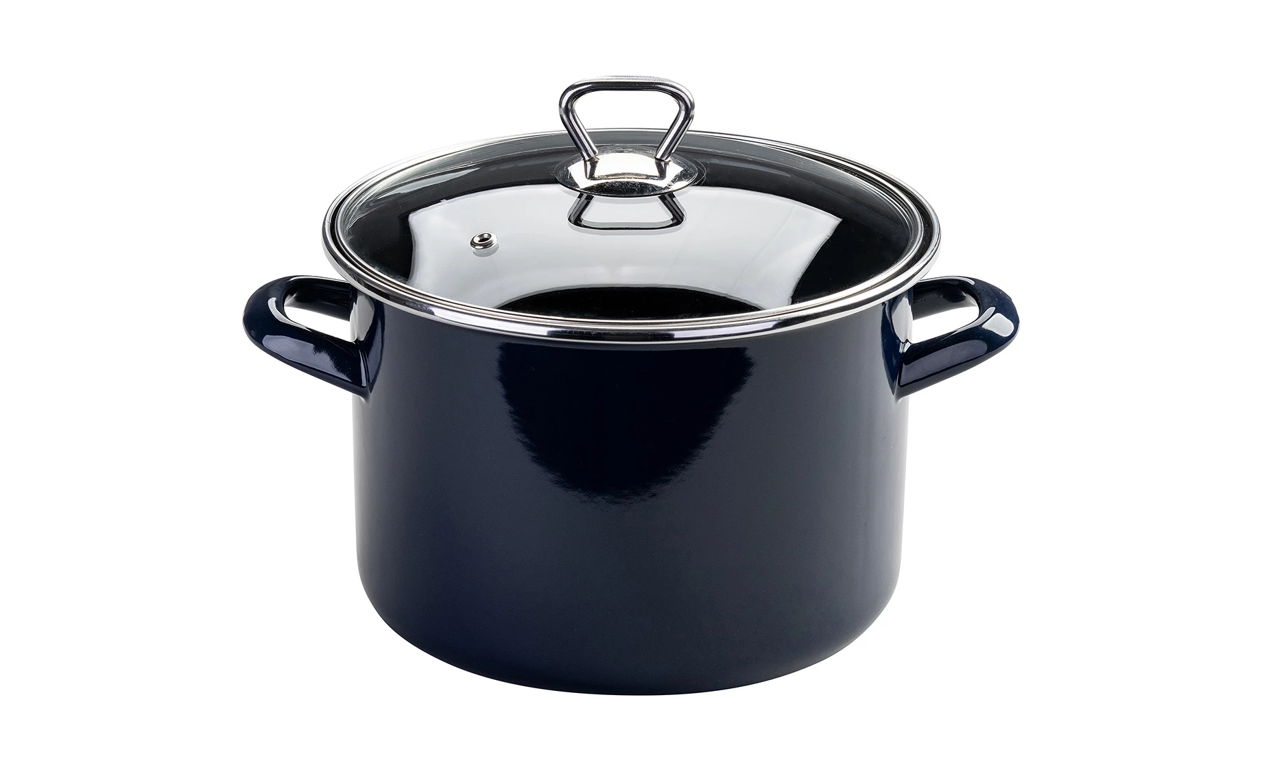 Lonac s poklopcem Emajl 22cm tamno plavi