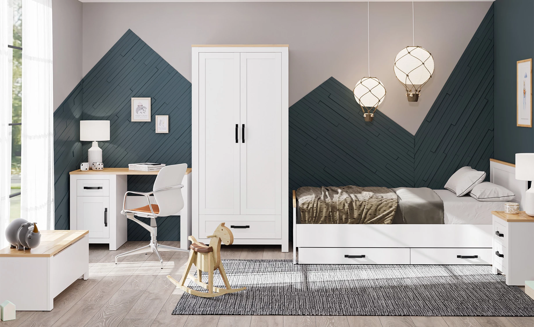 Lanzete radni stol 1 vrata+1 ladica 115x52x77 cm