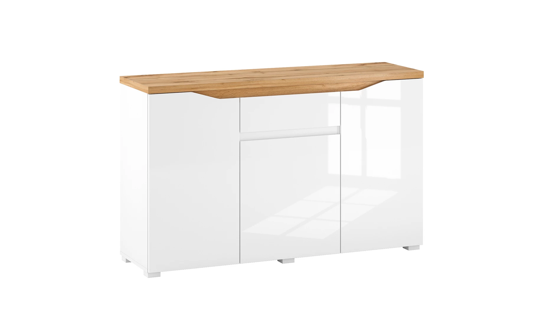 Lagos komoda 3 vrata + 1 ladica 138x40x85 HG bijela