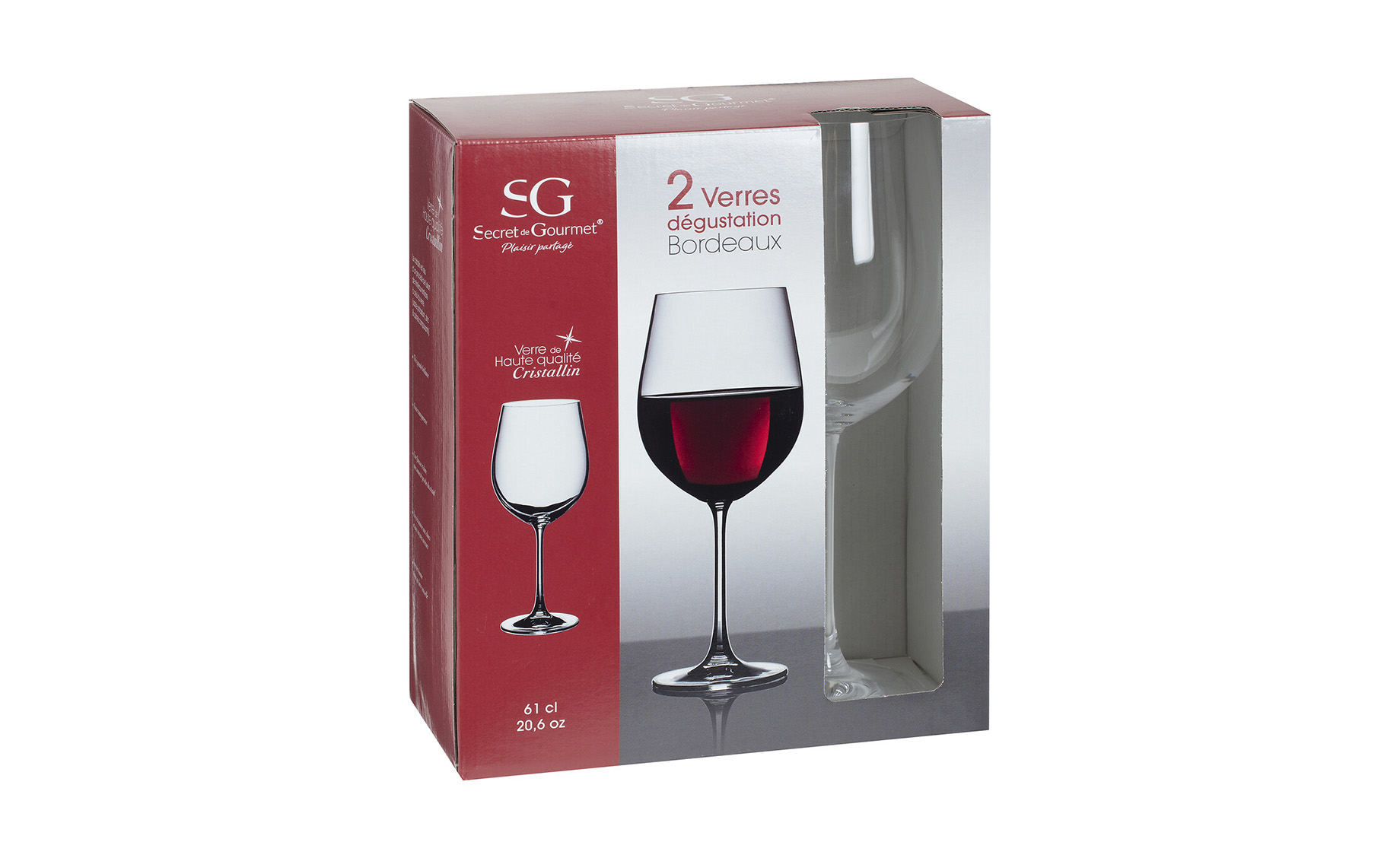 Set 2 čaše za vino Bordeaux 610ml