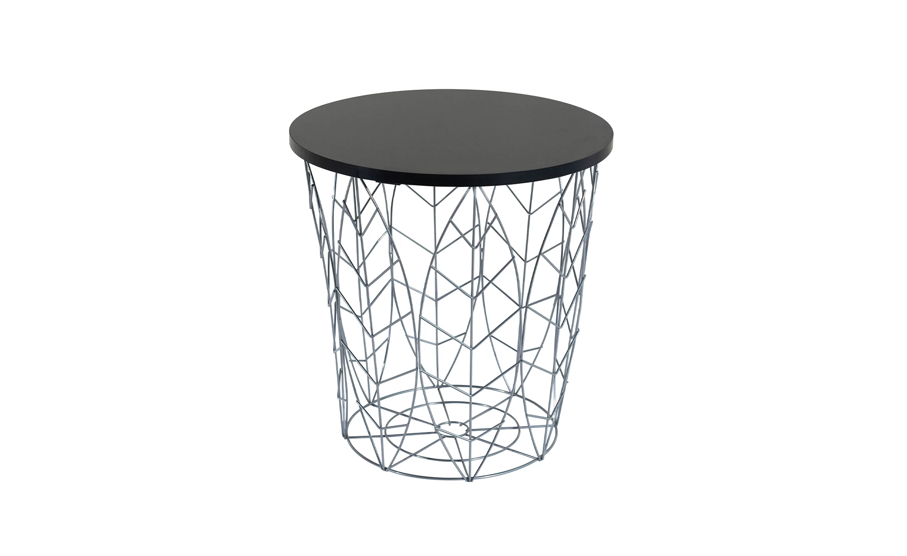 Agni stočić sa spremnikom D40x42 cm srebrni metal