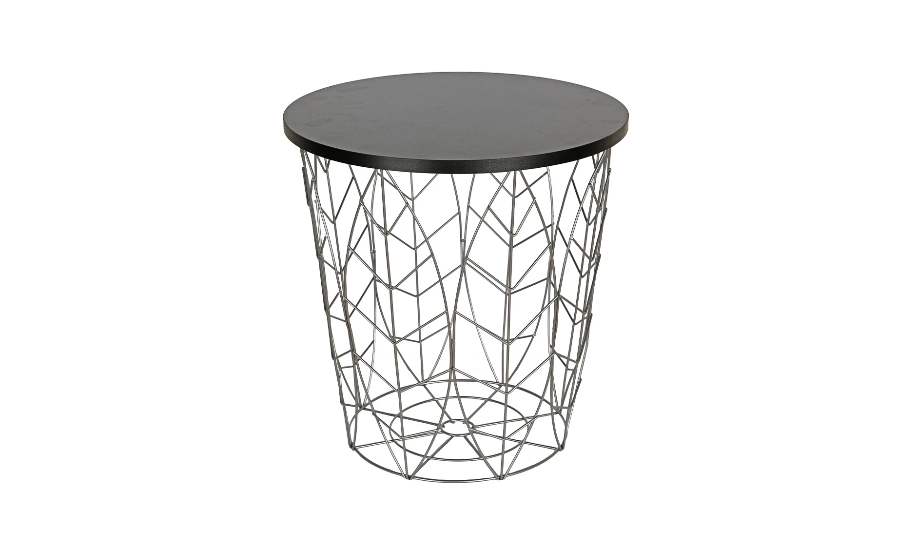 Agni stočić sa spremnikom D40x42 cm srebrni metal