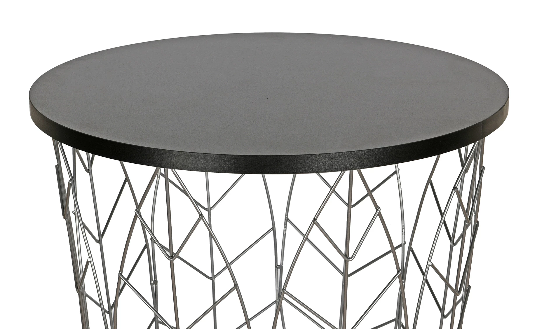 Agni stočić sa spremnikom D40x42 cm srebrni metal