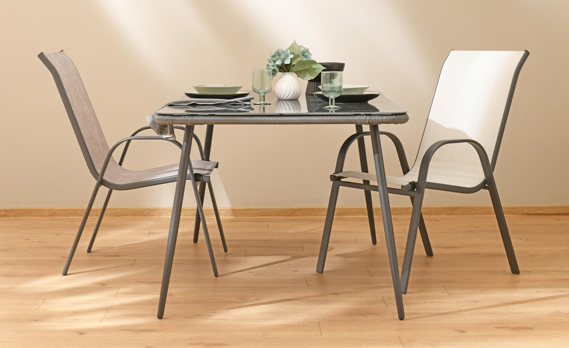 Dubai II stolica 53.5×75×92cm melange crna
