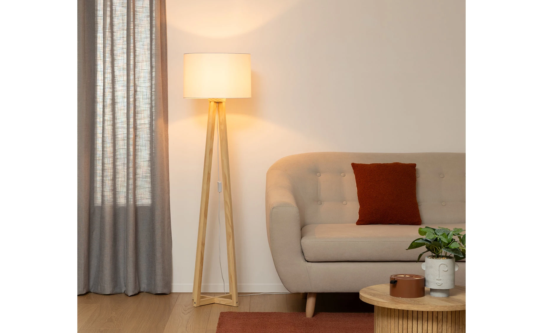 Podna lampa Molu bela