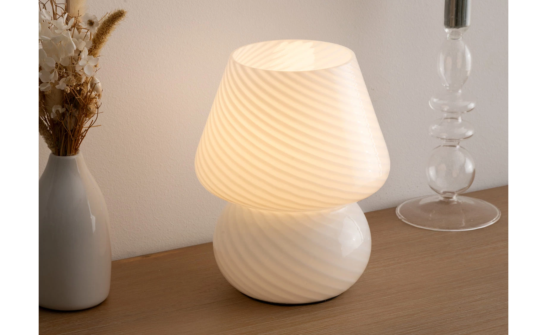 Stona lampa Mushroom Clara bela