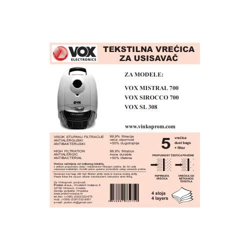 Vox SL410 vrećice za usisavač