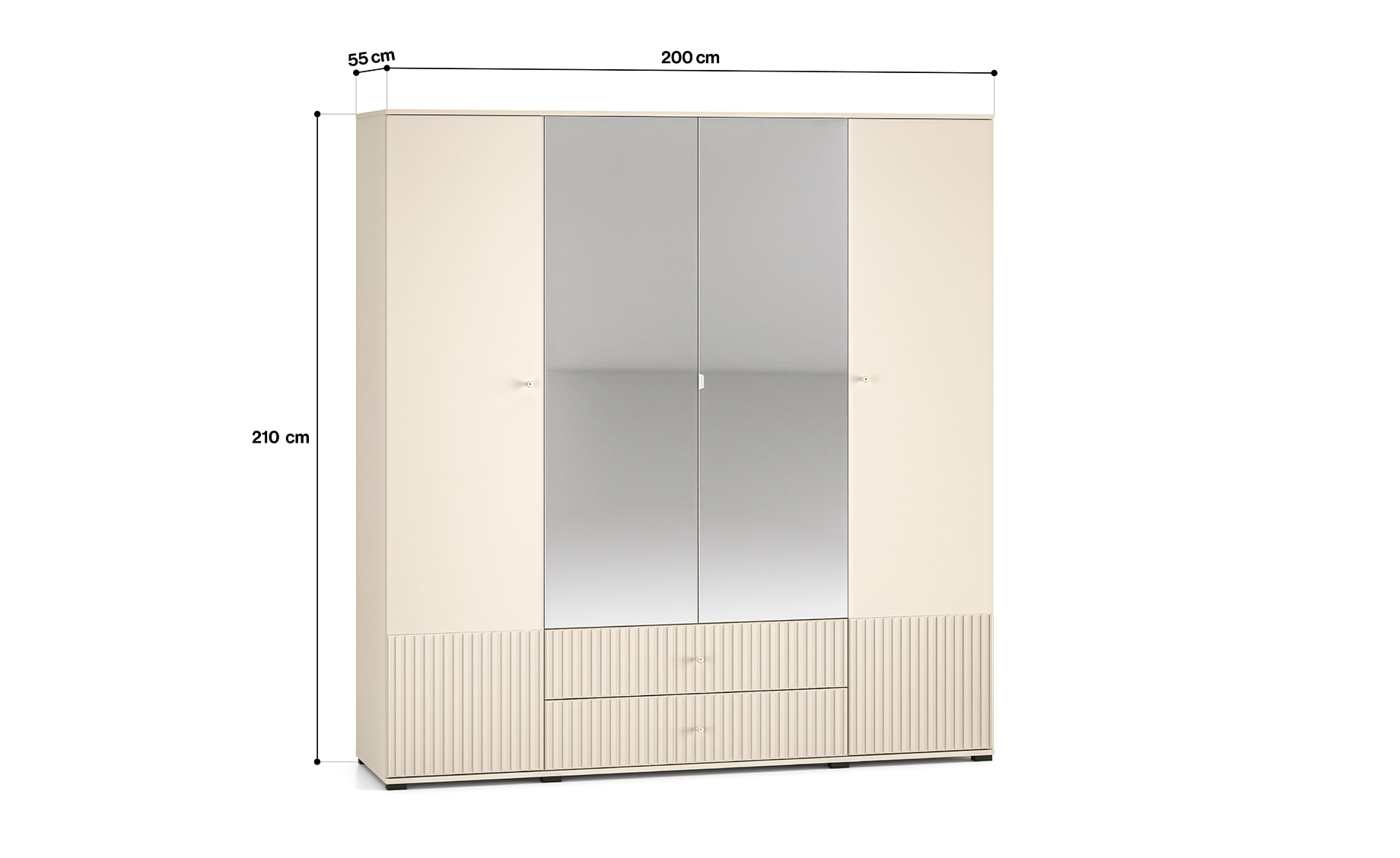 Sophie ormar 4 vrata + 2 fioke 200x55x210 cm