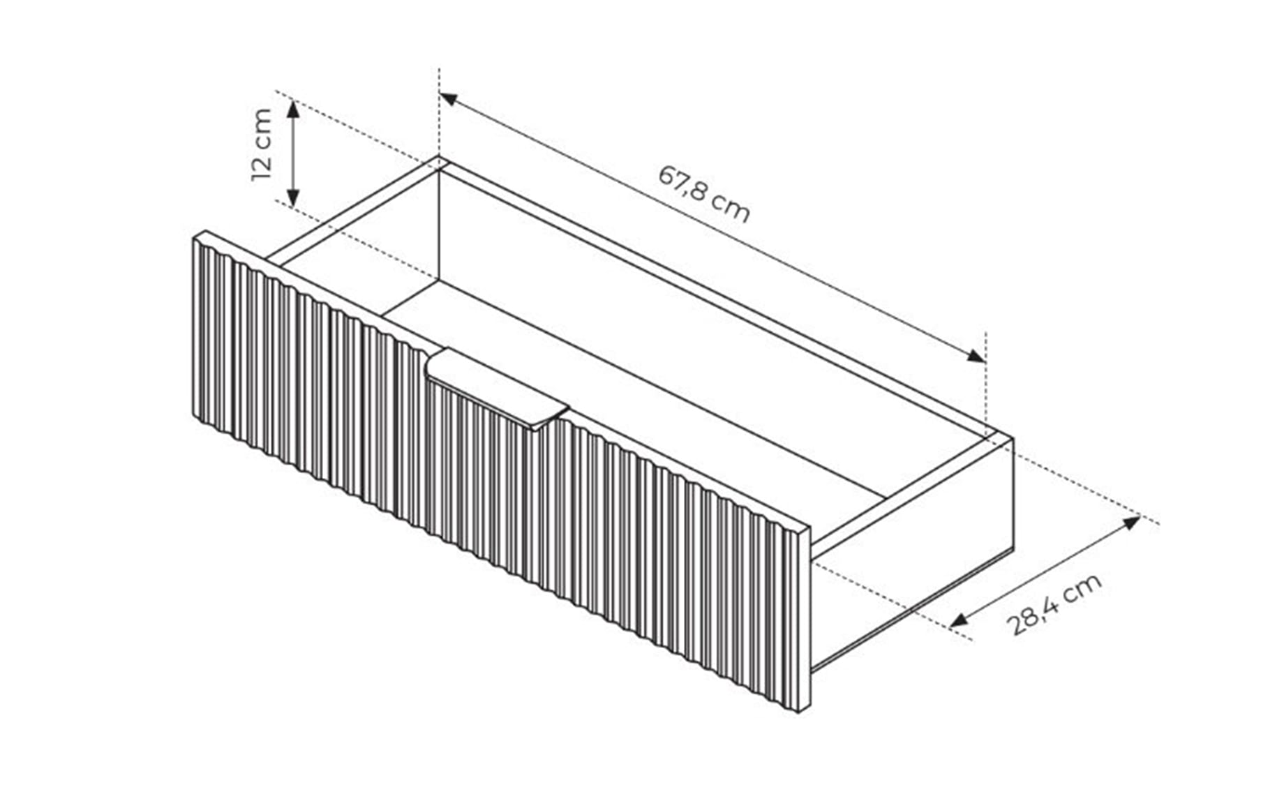 Lante komoda 1 vrata + 3 fioke 138,2x38x81,2 cm crna