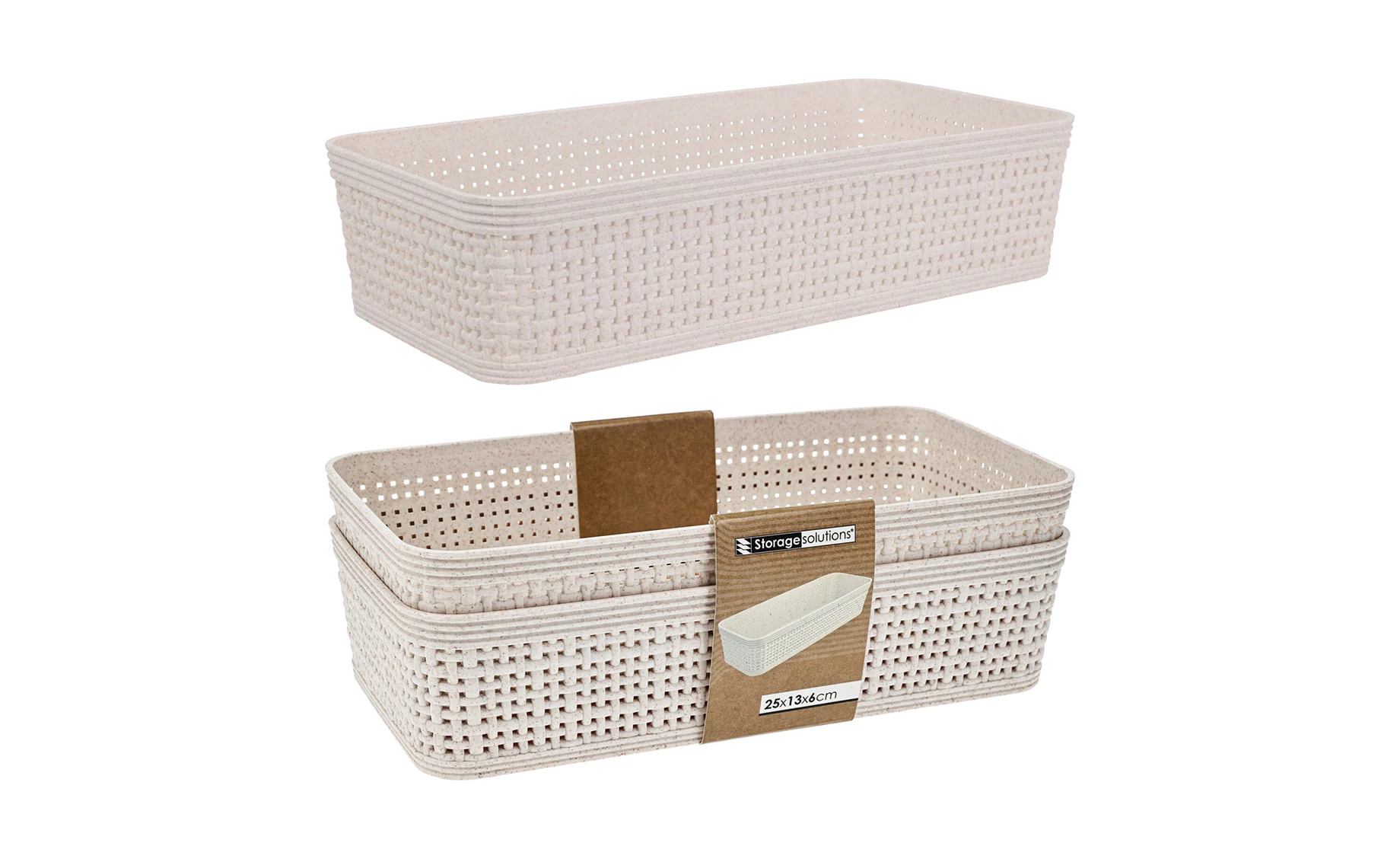 Ukrasna korpa Sand set 2kom 25x13x6cm bež