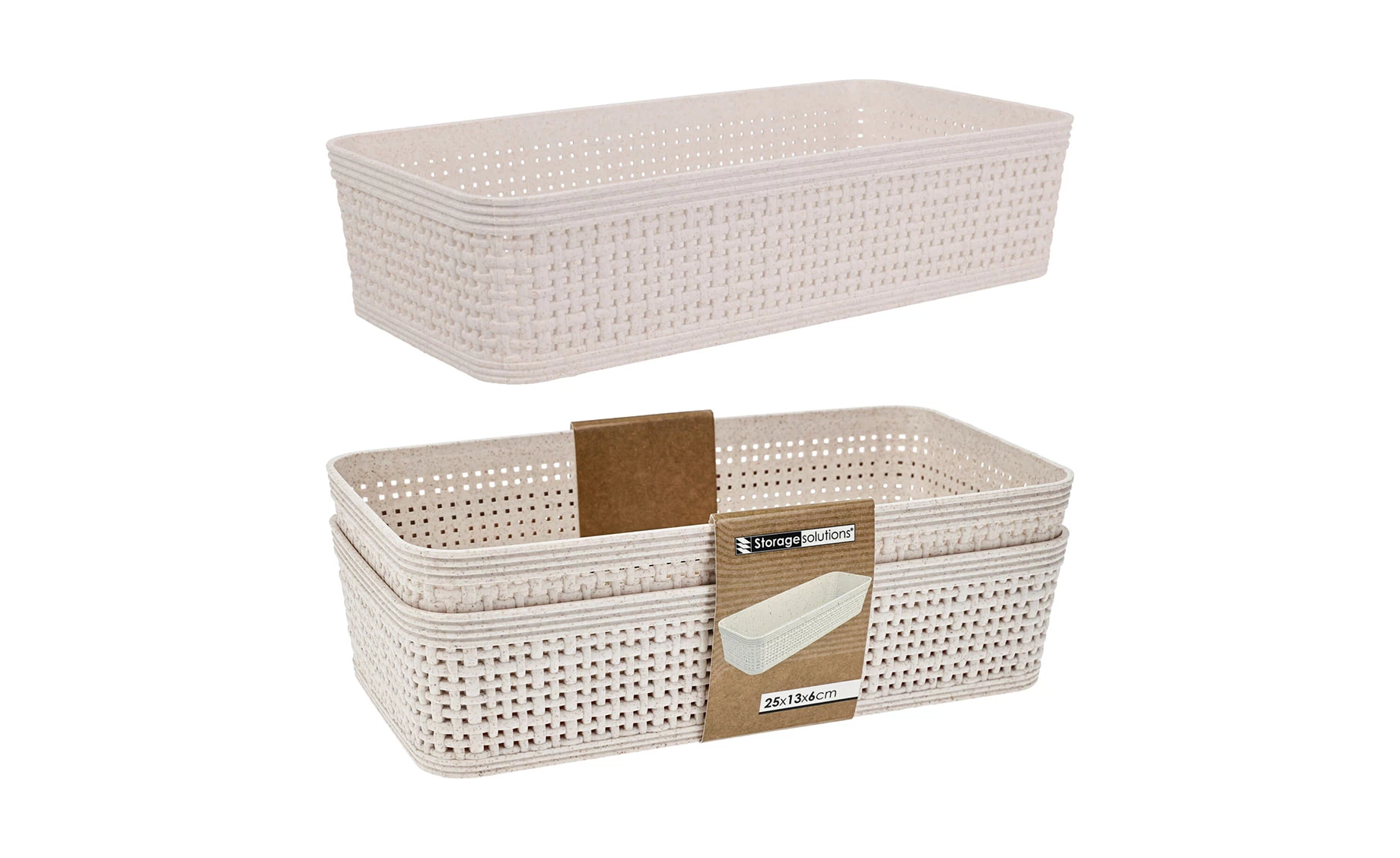 Ukrasna korpa Sand set 2kom 25x13x6cm bež