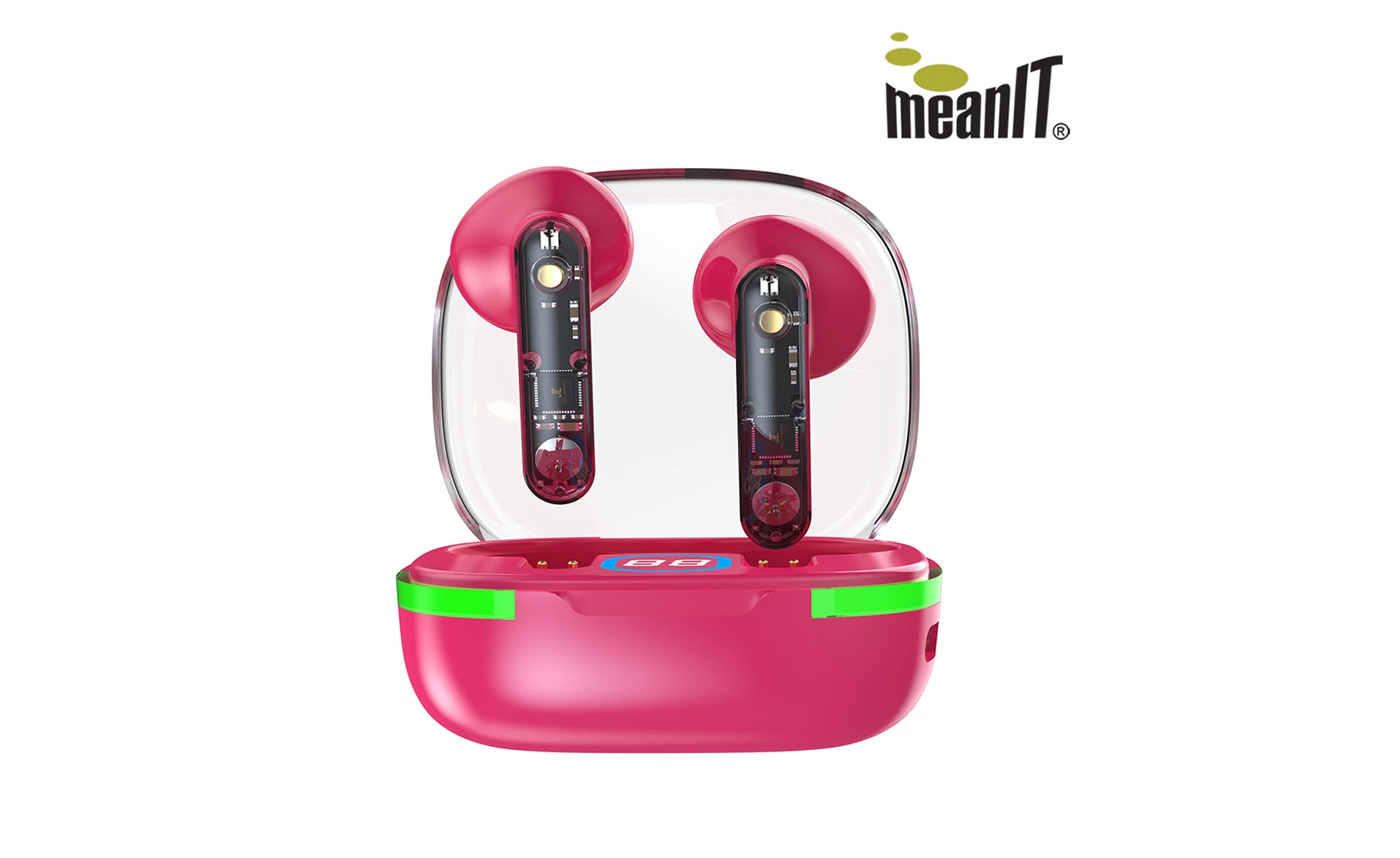 Meanit TWS B80 TWS bluetooth slušalice , crvene