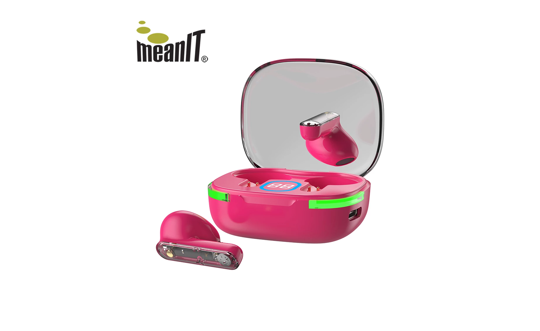 Meanit TWS B80 TWS bluetooth slušalice , crvene