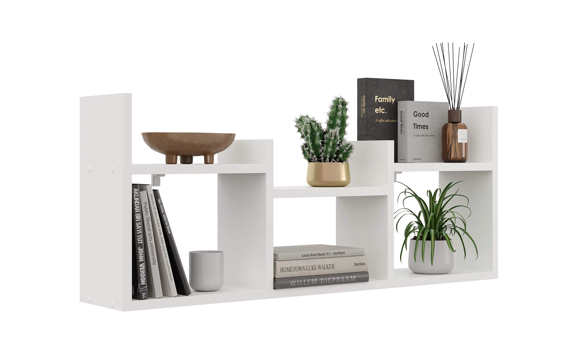 Lea zidna polica 97x18x40 cm bela