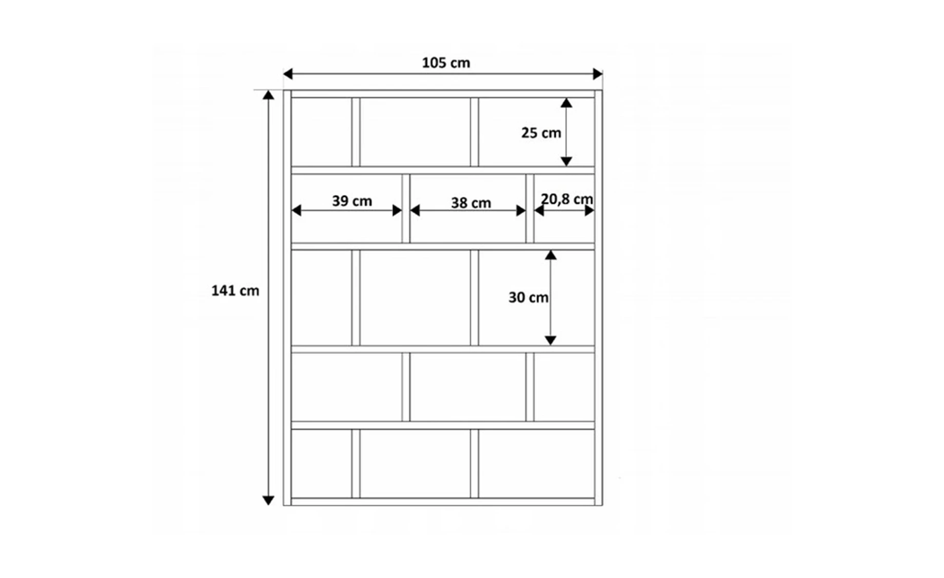 Lea polica 105x18x141 cm crna