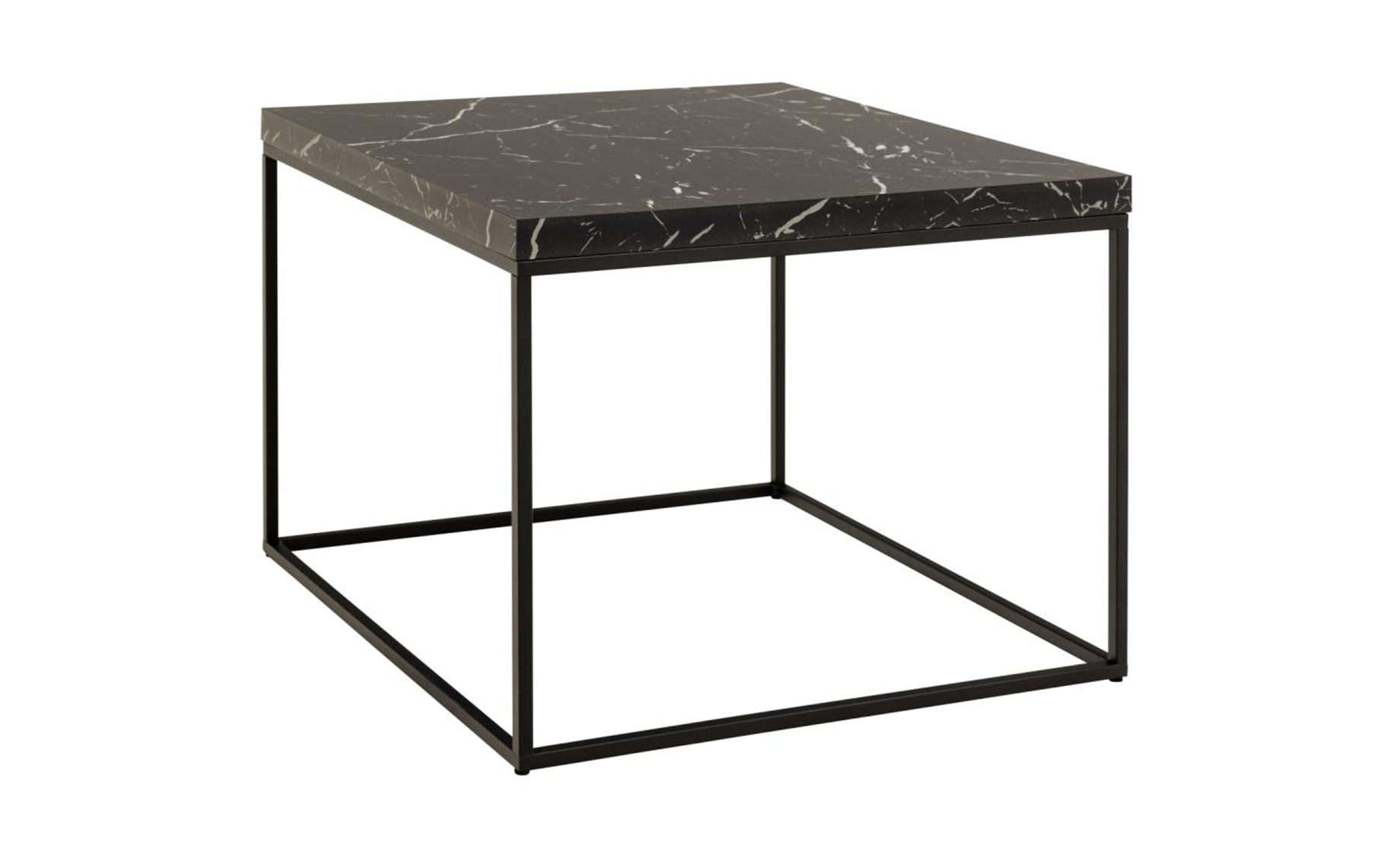 Barossa klub sto 60x60x45 cm crni mermer / metal