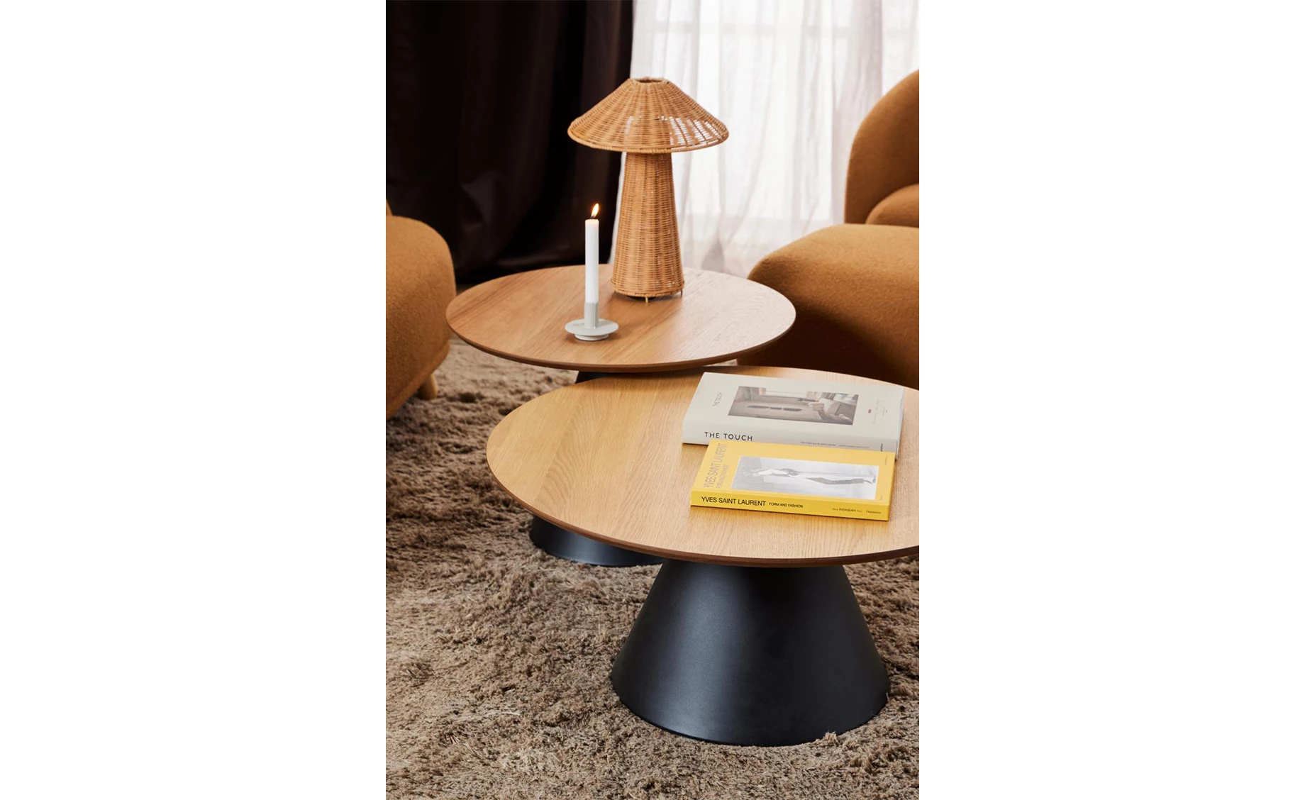 Soli klub sto D85x40 cm natur / čelik