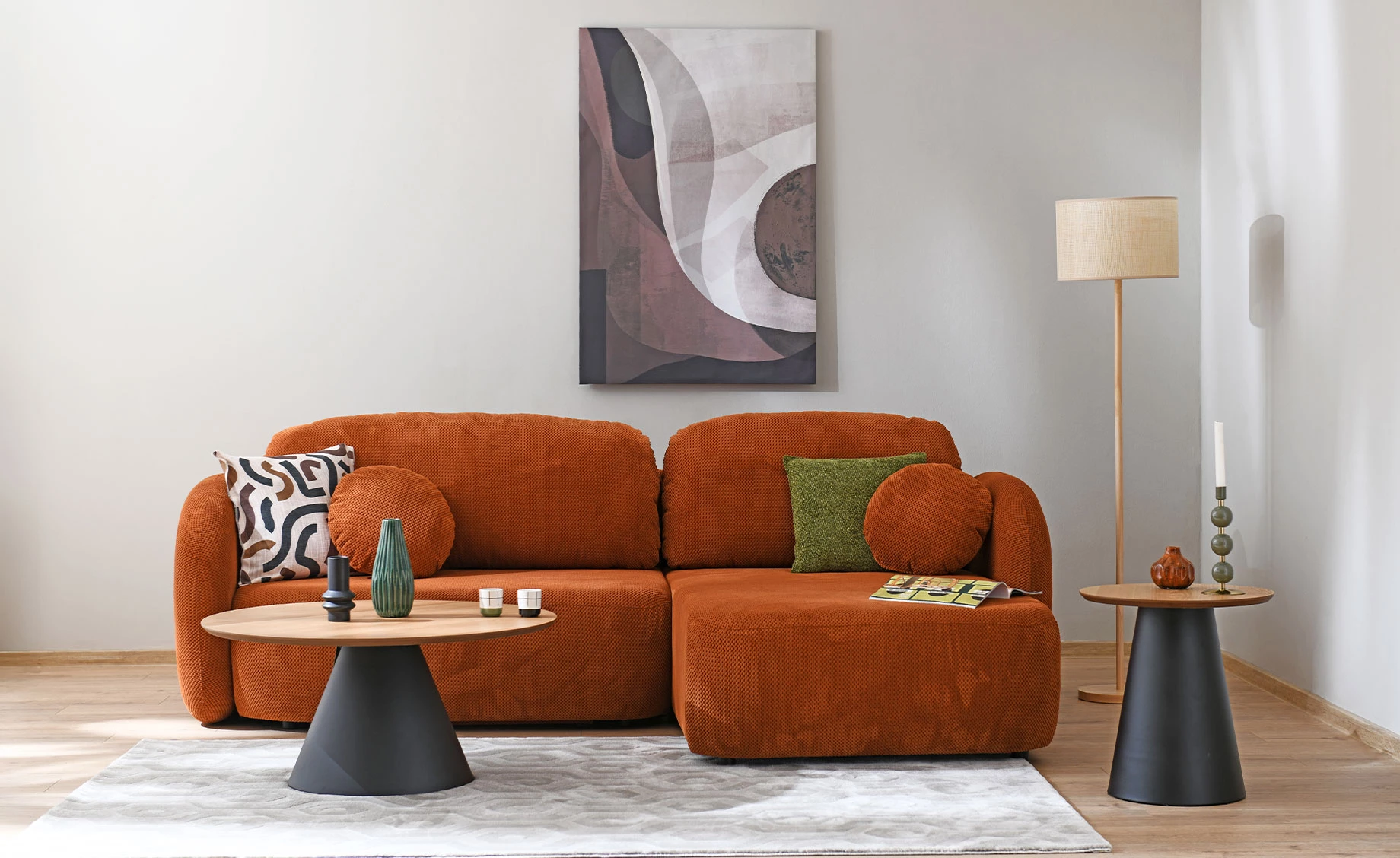 Soli klub sto D85x40 cm natur / čelik