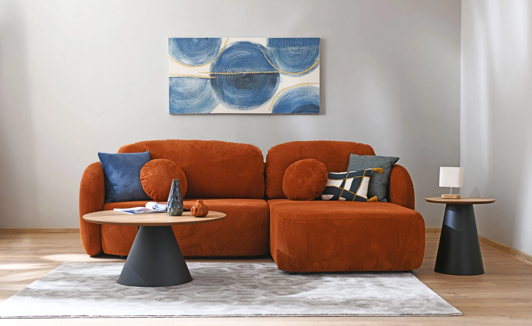 Soli klub sto D85x40 cm natur / čelik