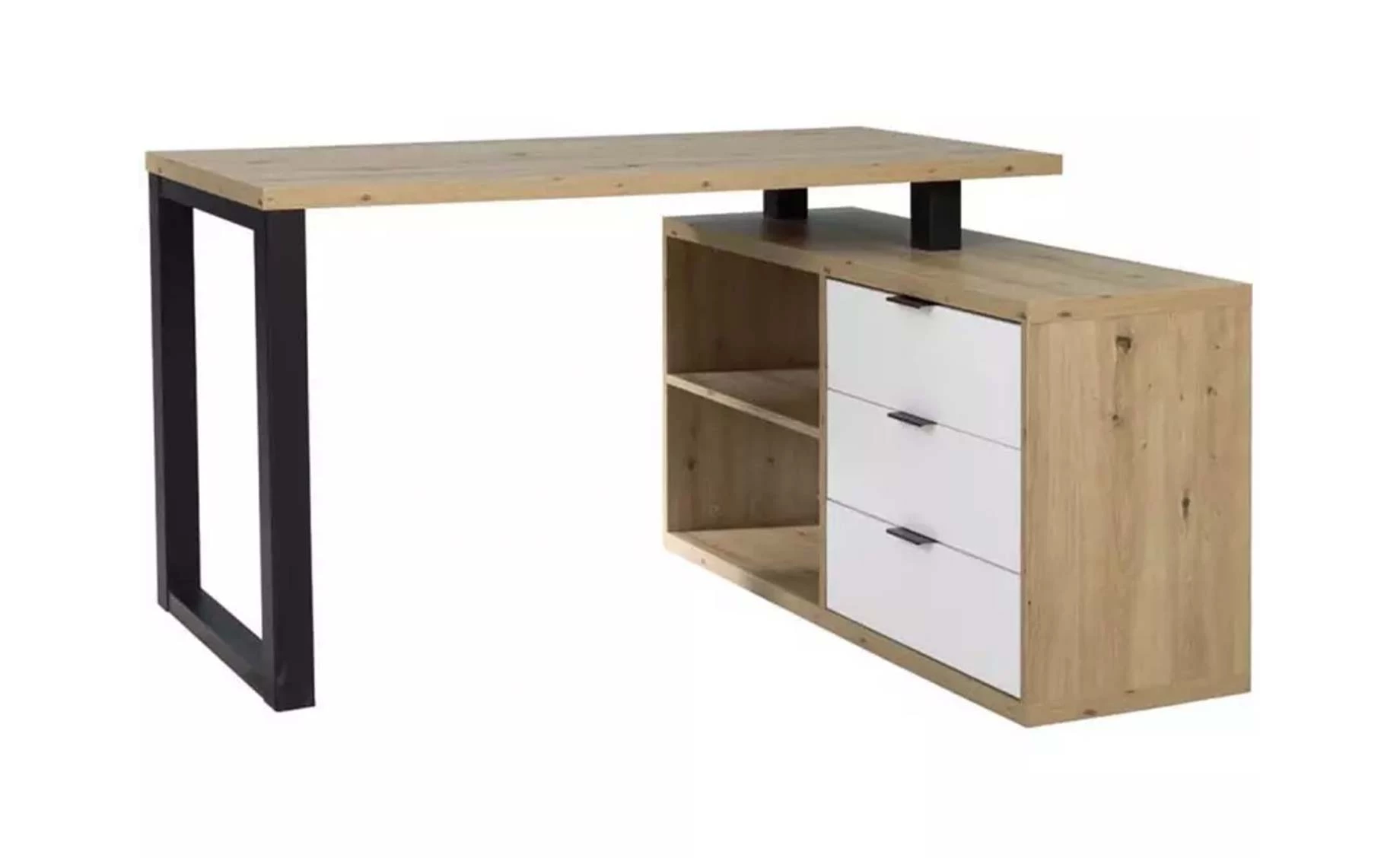Max ugaoni radni sto 135x115x76,2 cm bela/natur