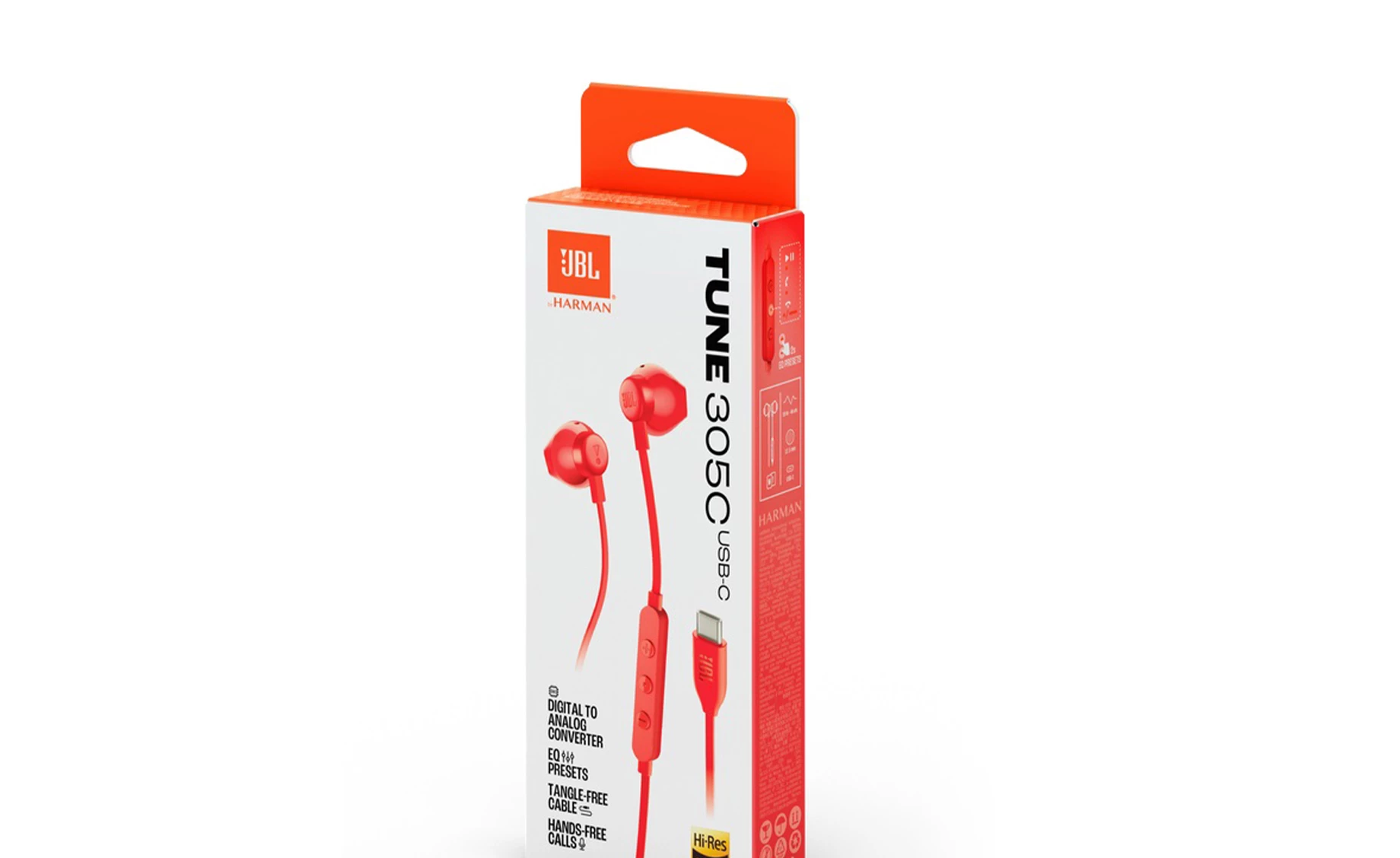 JBL Tune 305c usb-c in ear slušalice , red