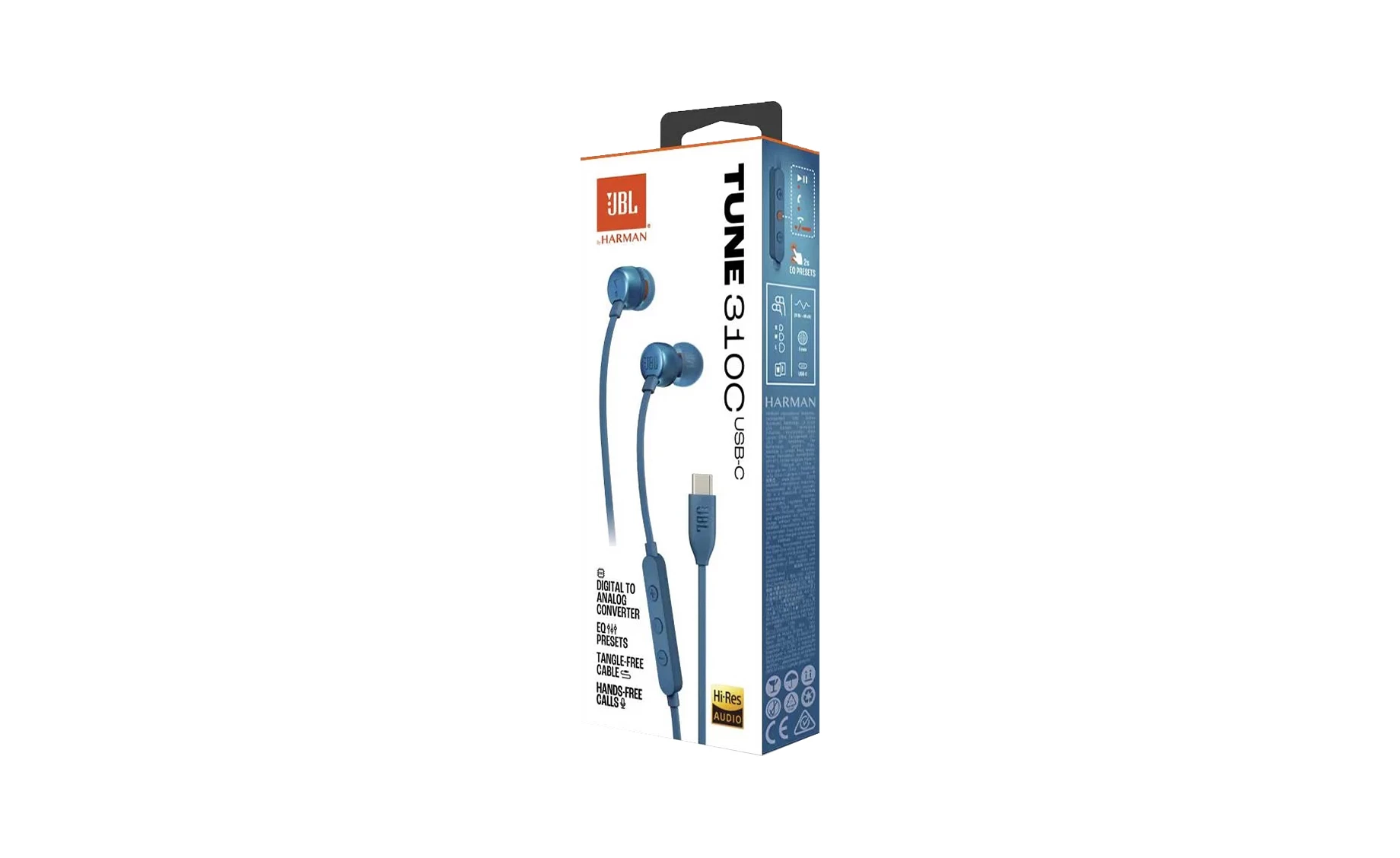 JBL Tune 310c usb-c in ear slušalice , blue