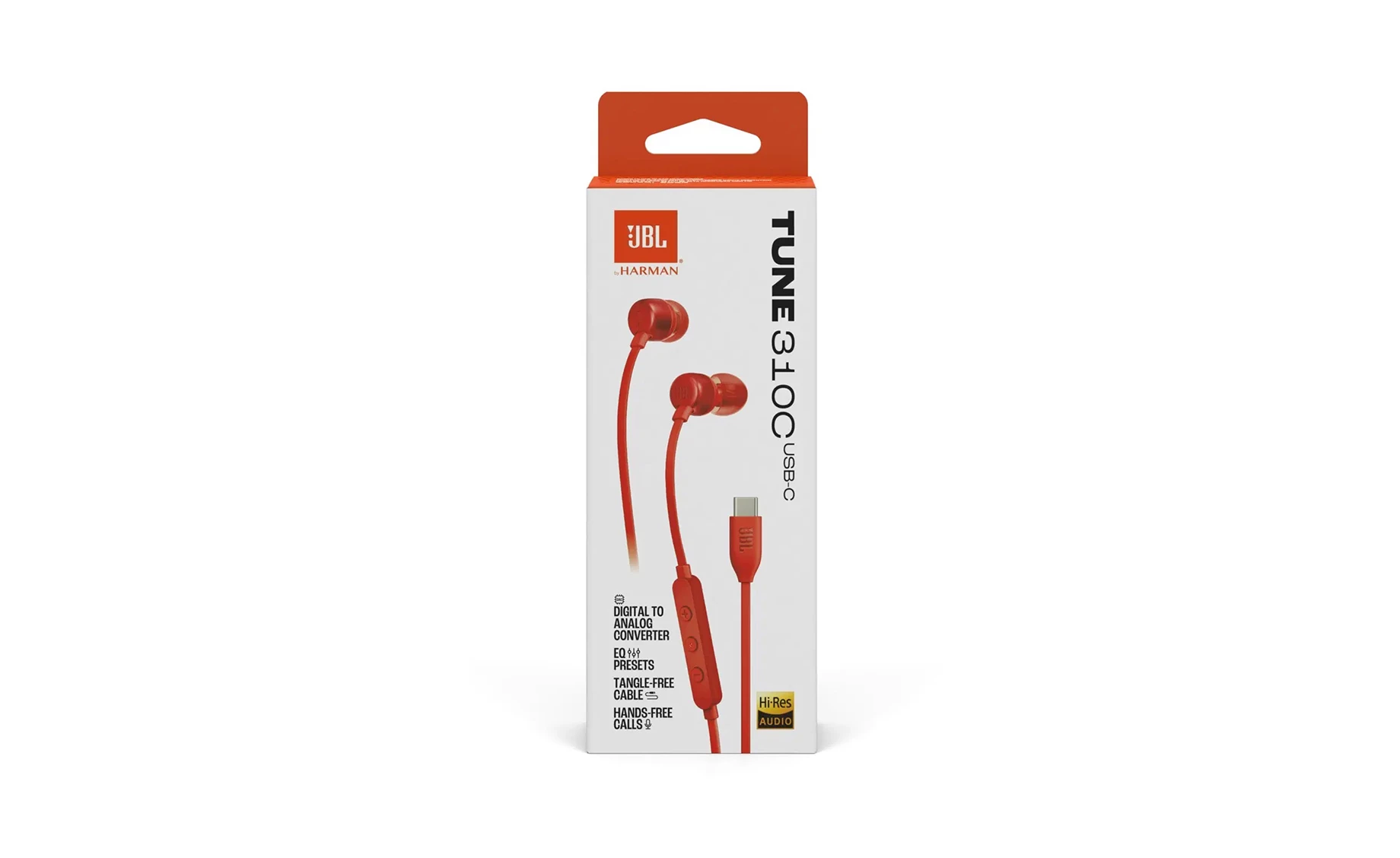 JBL Tune 310c usb-c in ear slušalice , red