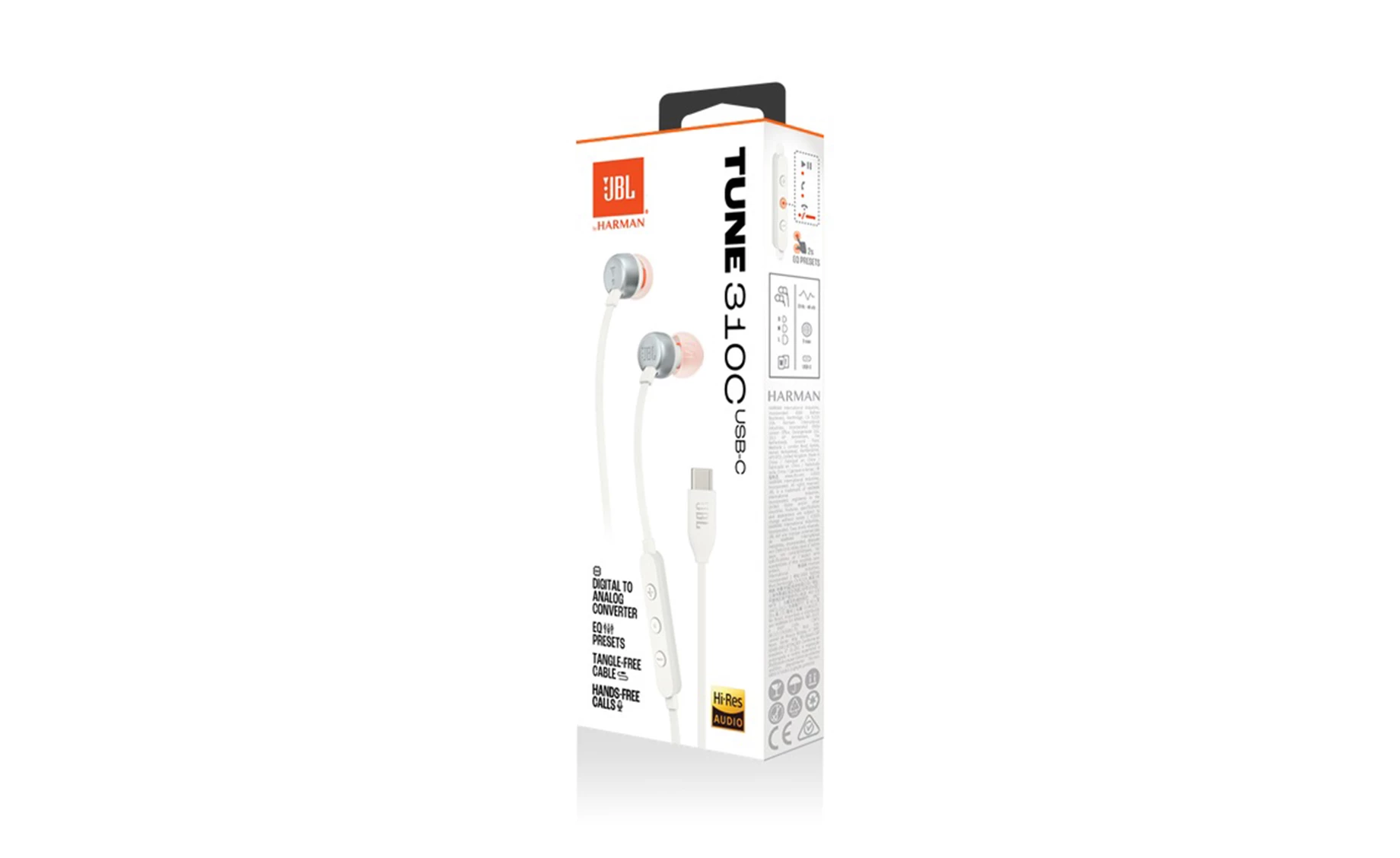 JBL Tune 310c usb-c in ear slušalice , white