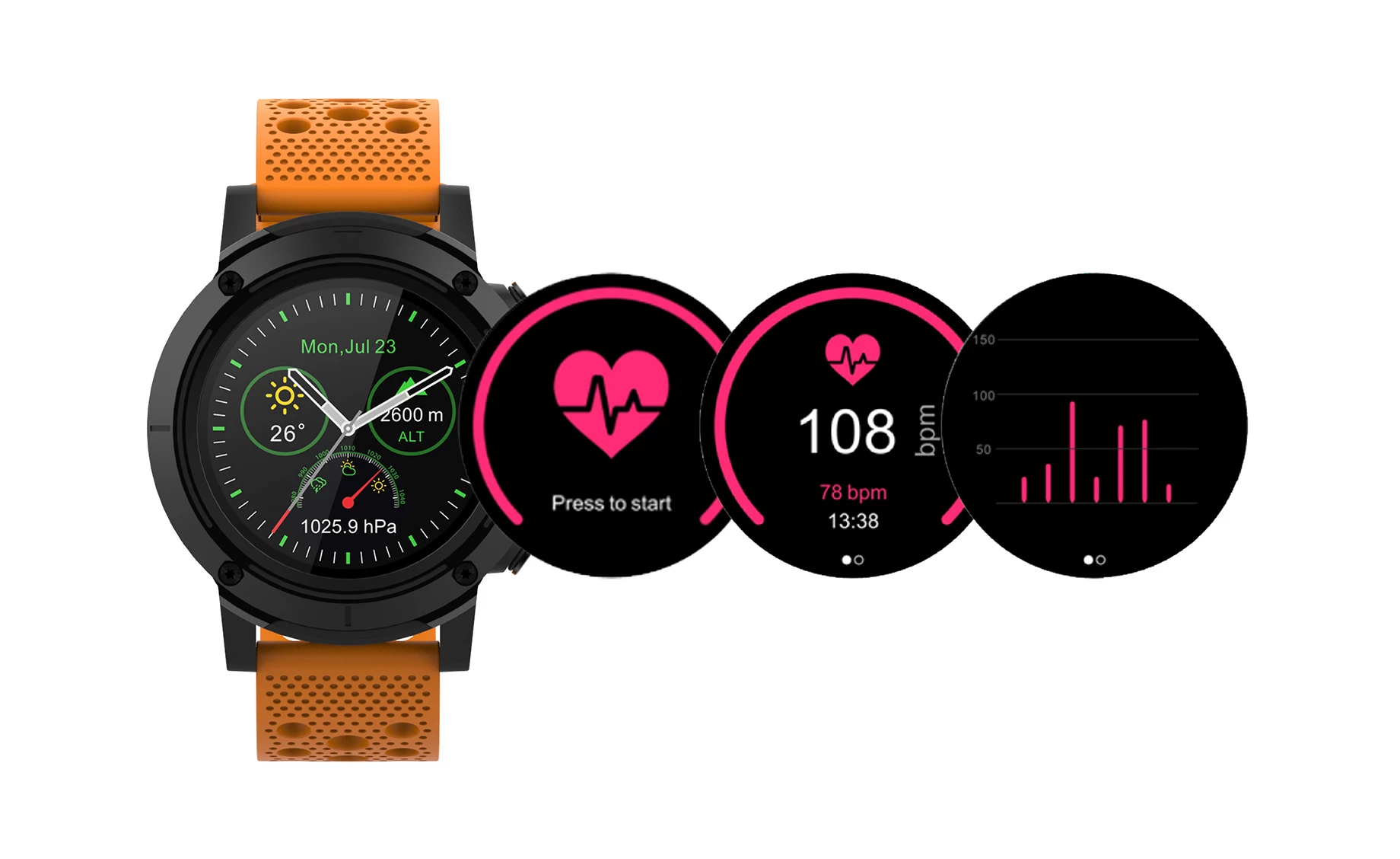 Denver SW-510 fitnes smartwatch , narančasti