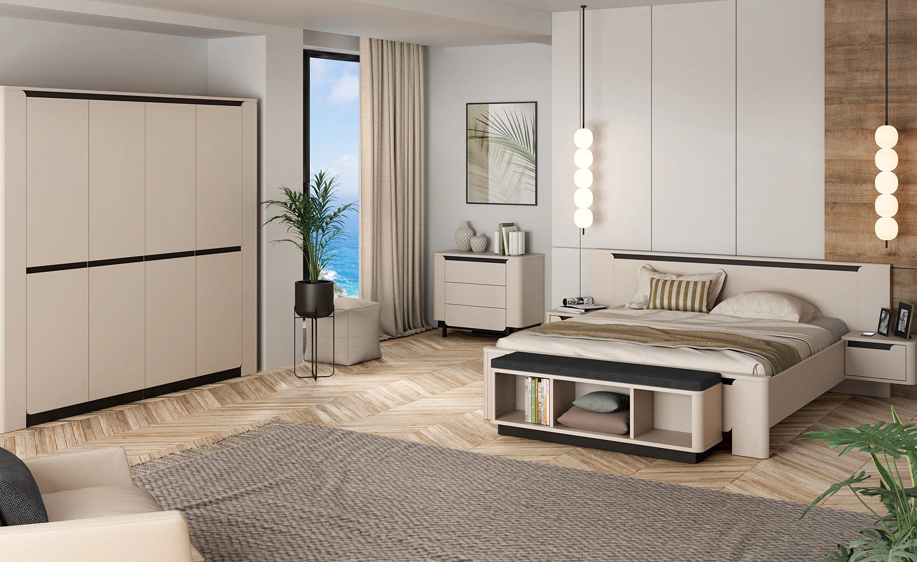 Vodol set krevet+2 noć.ormarića 277x219x94 cm