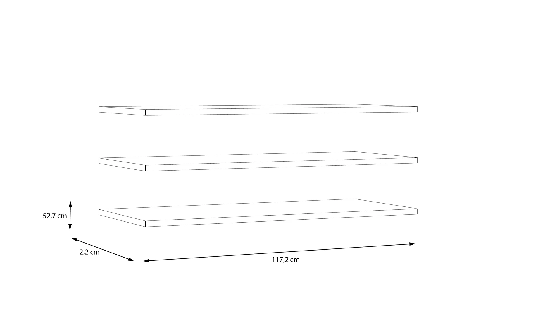 Vodol set polica 3/1 117x53x2 cm