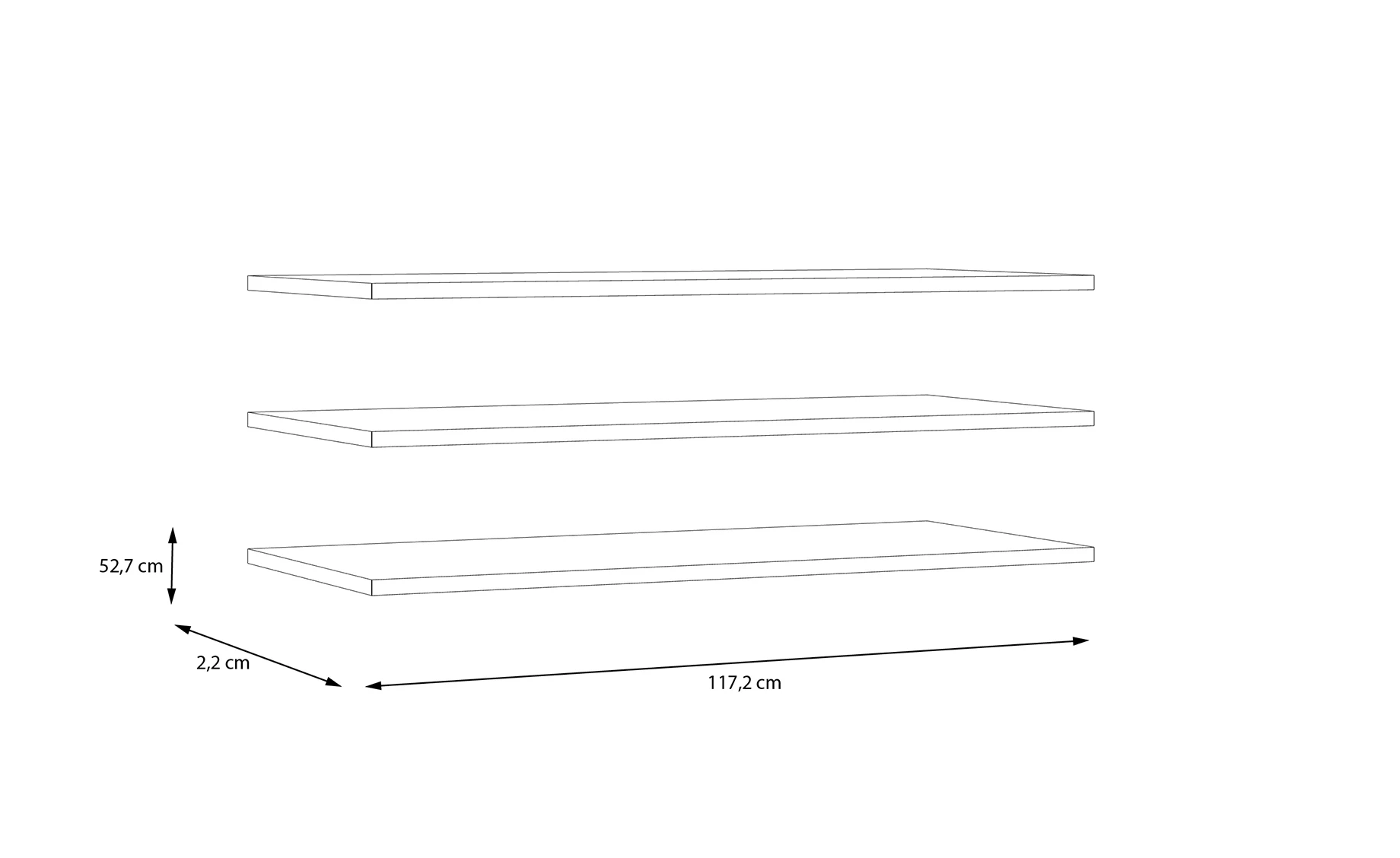 Vodol set polica 3/1 117x53x2 cm